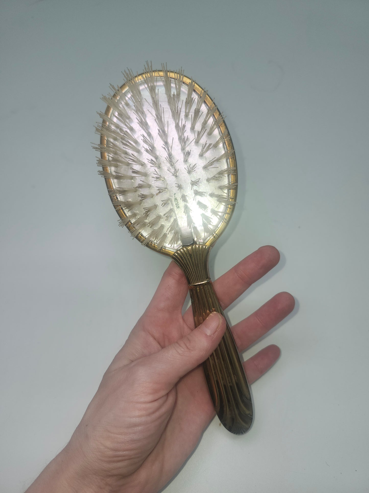 Brass Hollywood Regency 1950's Hair Brush