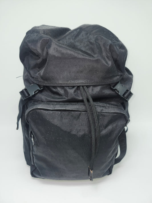 -Armani Exchange- Jacquard Logo Backpack in Black