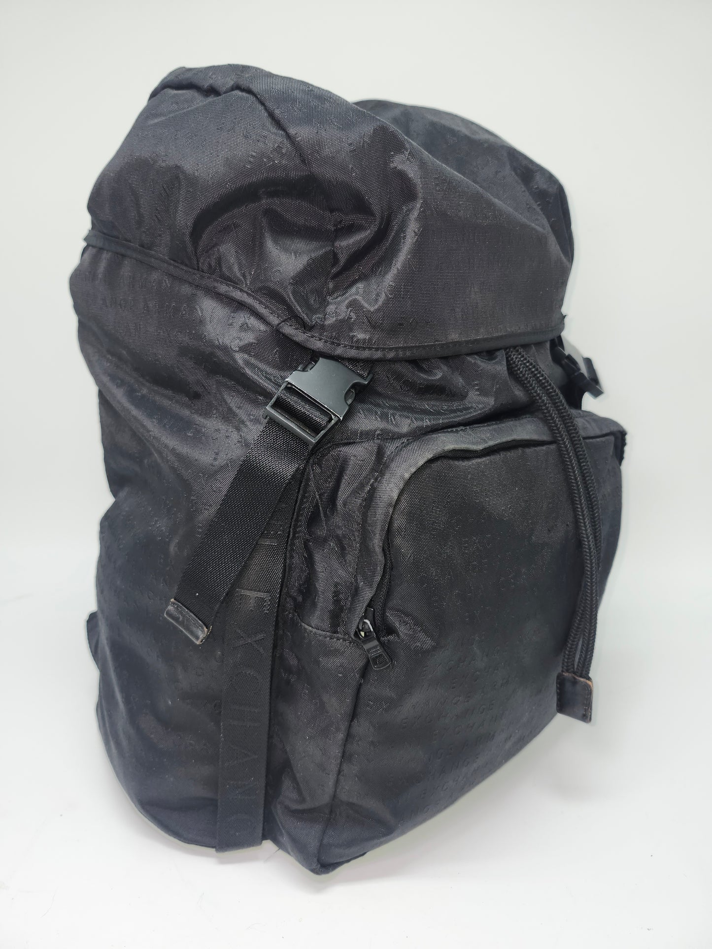 -Armani Exchange- Jacquard Logo Backpack in Black
