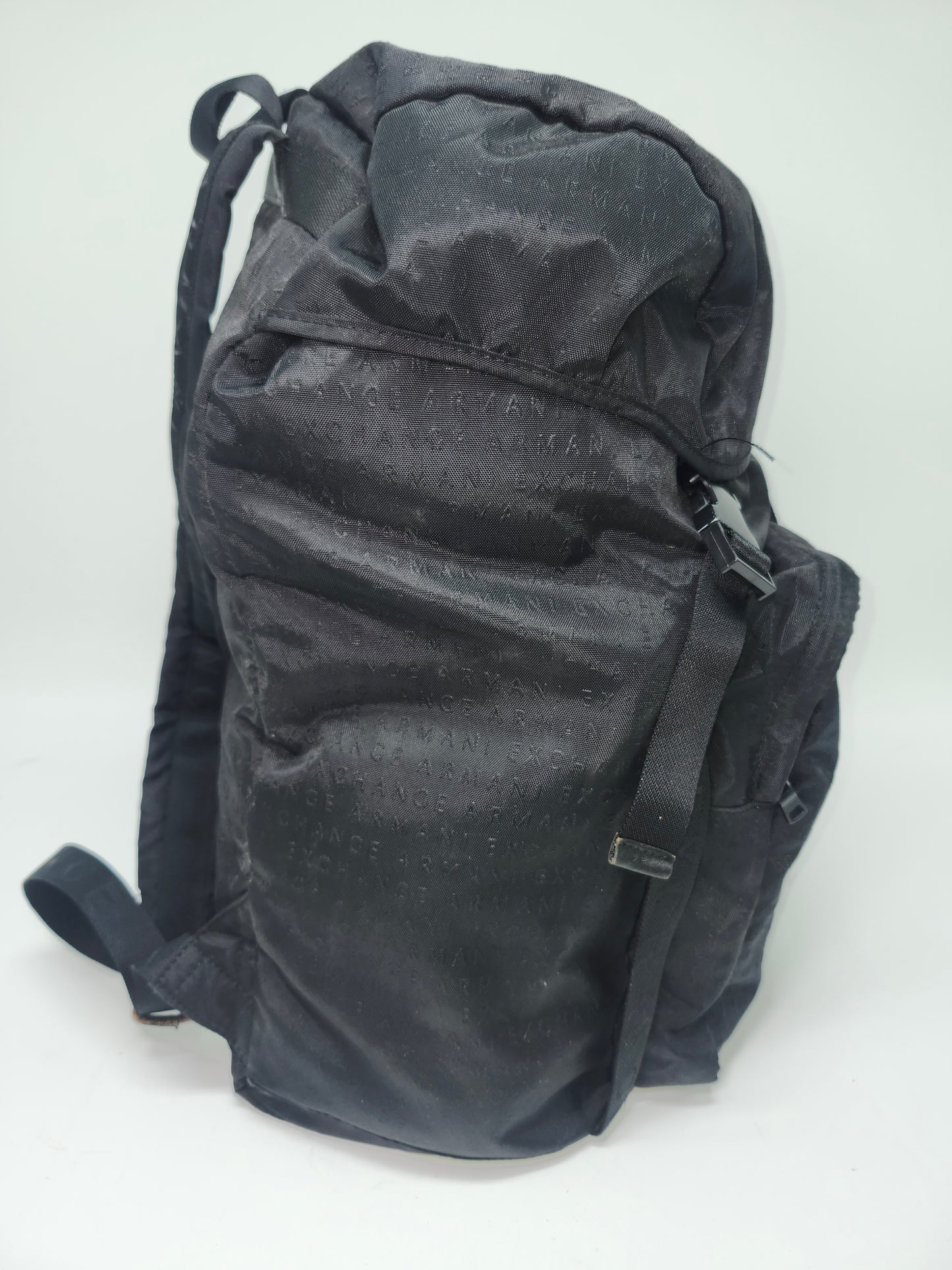 -Armani Exchange- Jacquard Logo Backpack in Black