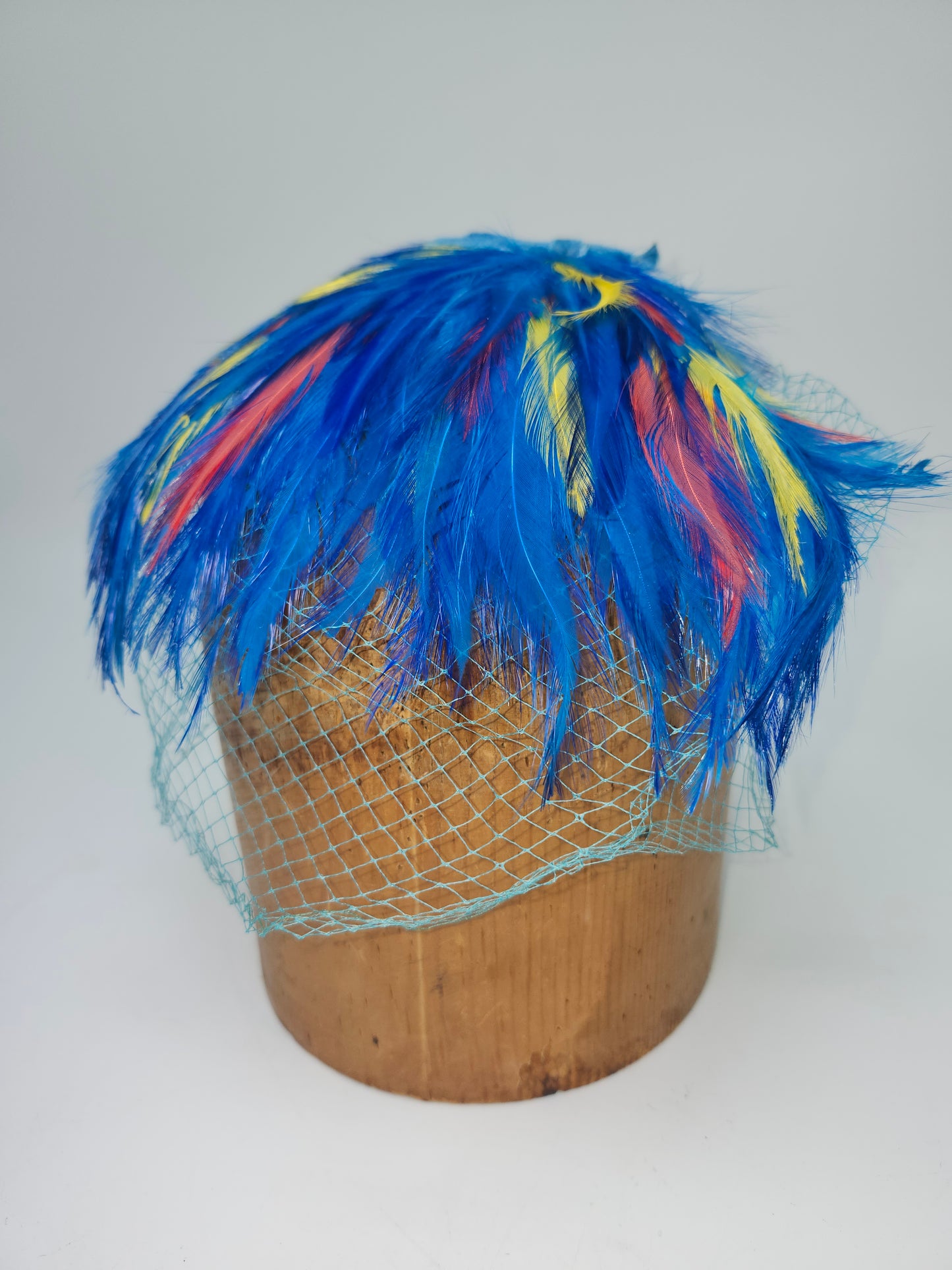 Art Deco Era Feather Mesh Headpiece / Fascinator