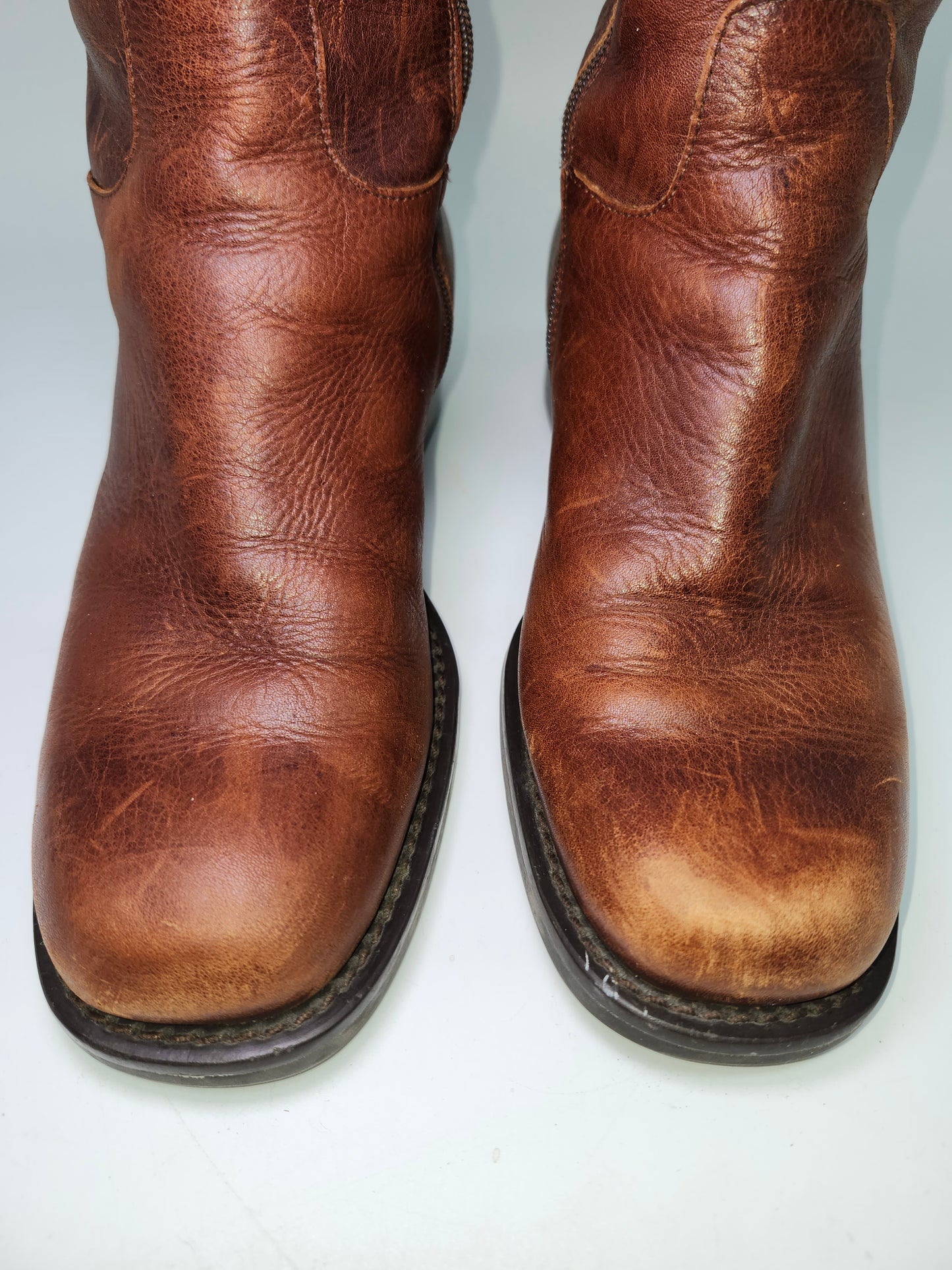 Knee High Distressed Brown Leather Boots Size 7.5