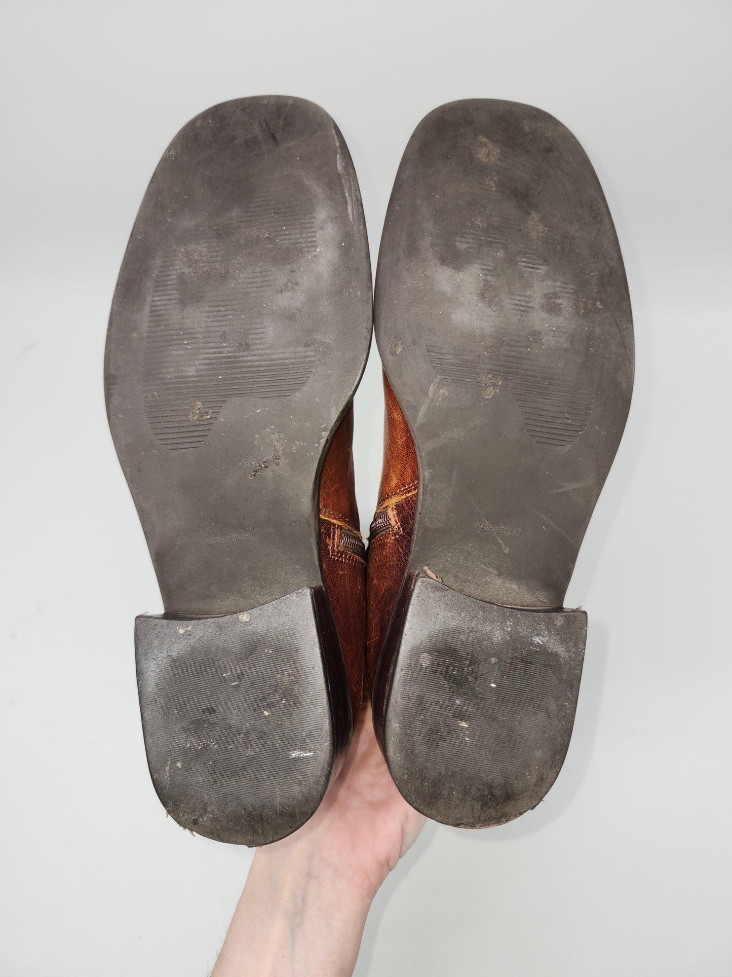 Knee High Distressed Brown Leather Boots Size 7.5