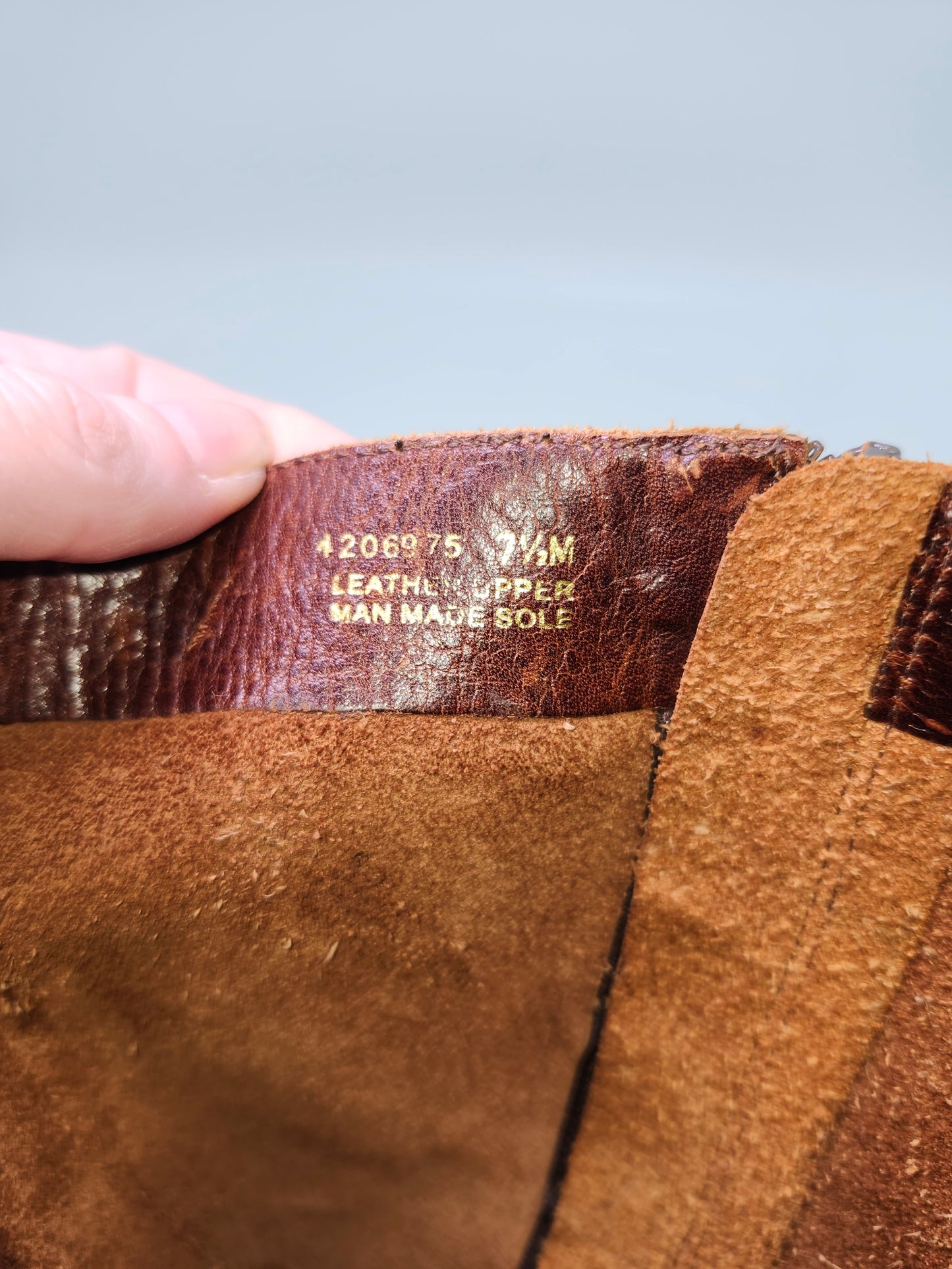 Knee High Distressed Brown Leather Boots Size 7.5