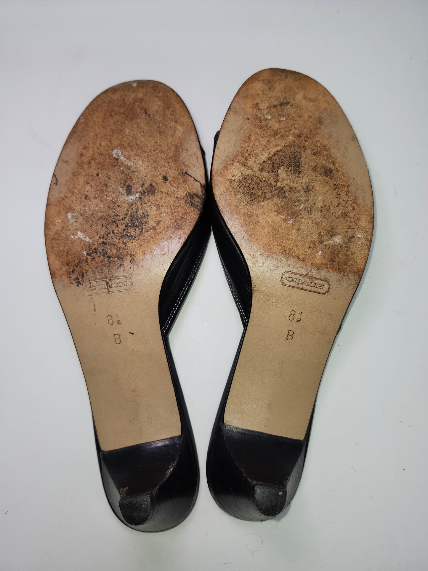 *Coach* Vintage Black Leather Kitten Heels Size 8.5