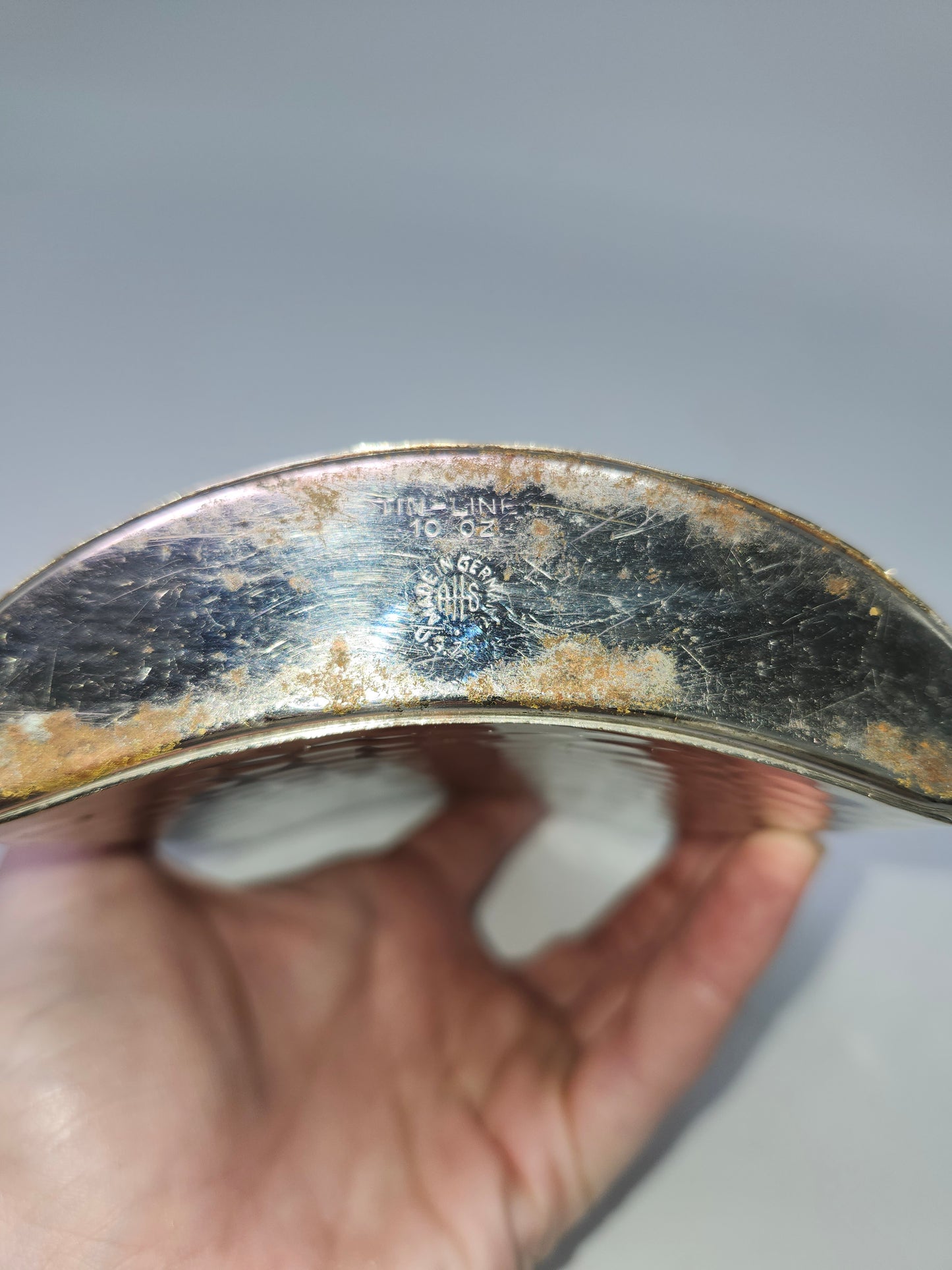 Vintage 1940s Hammered Hip Flask with Engraving