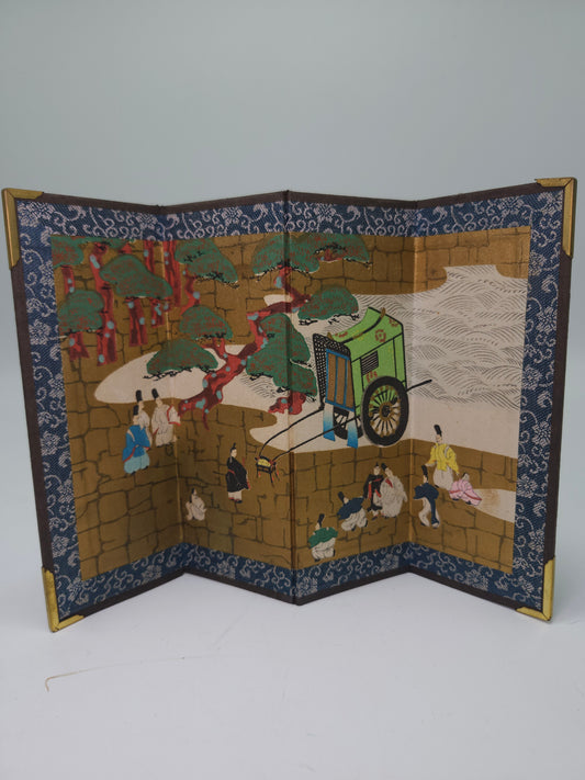 Vintage Japanese Hand Painted Mini Silk Screen