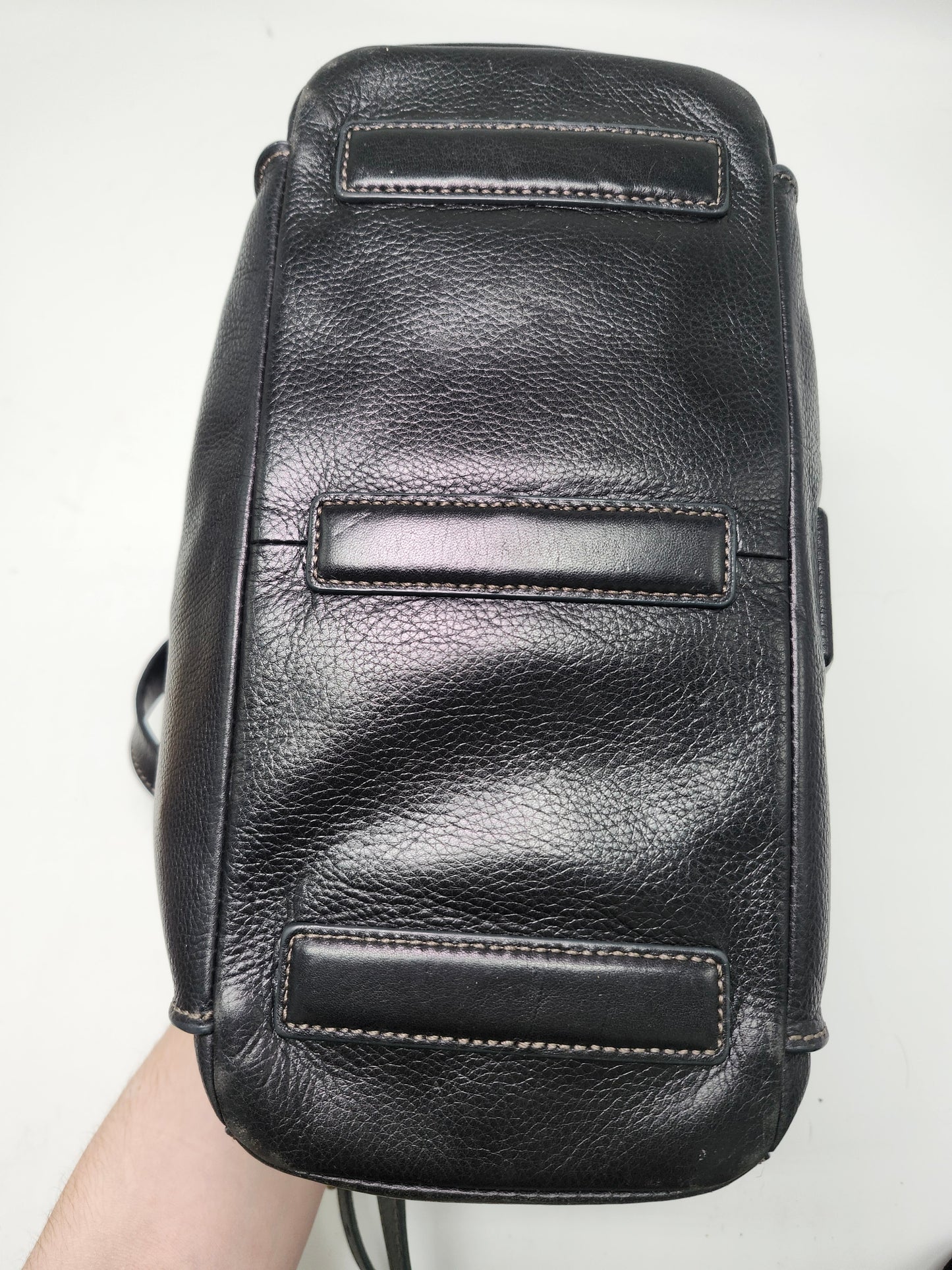 *Fossil* "Emerson" Medium Leather Satchel in Black Leather