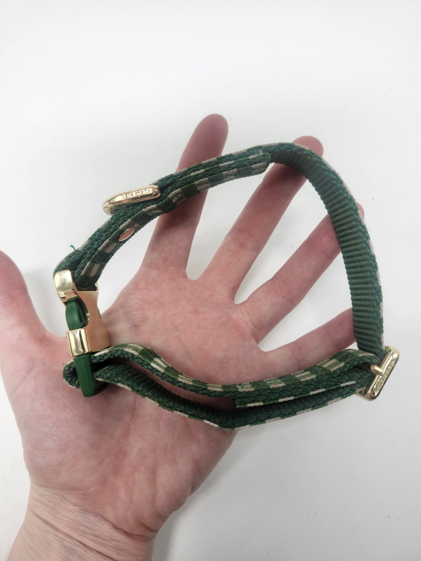 Kate Spade Green Gingham Animal Collar