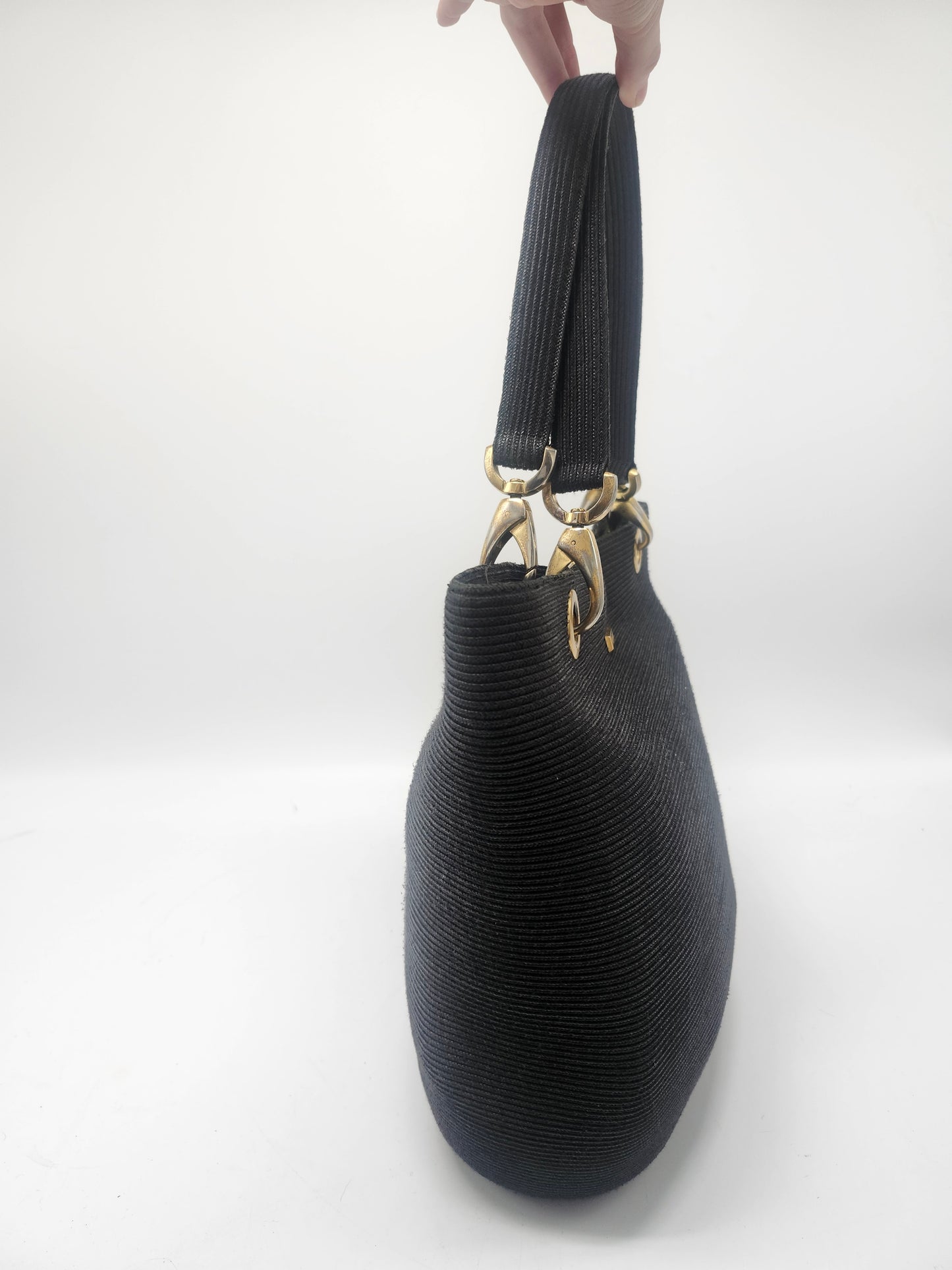 Eric Javitz "Raffia" Black Woven Summer Tote Bag