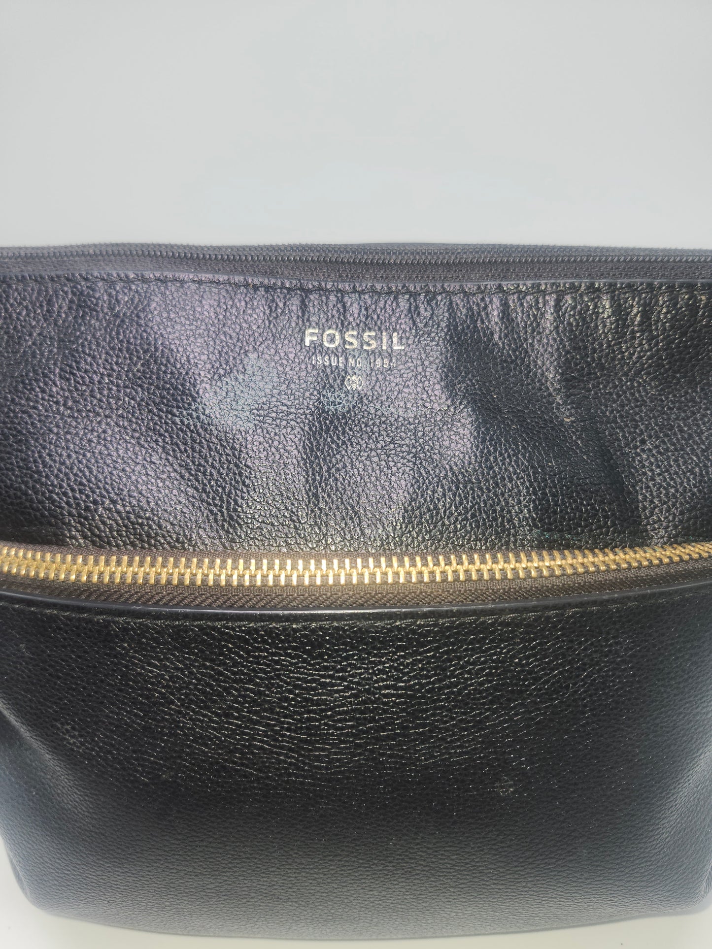 -Fossil- "Tinsley" Pebbled Black Leather Crossbody