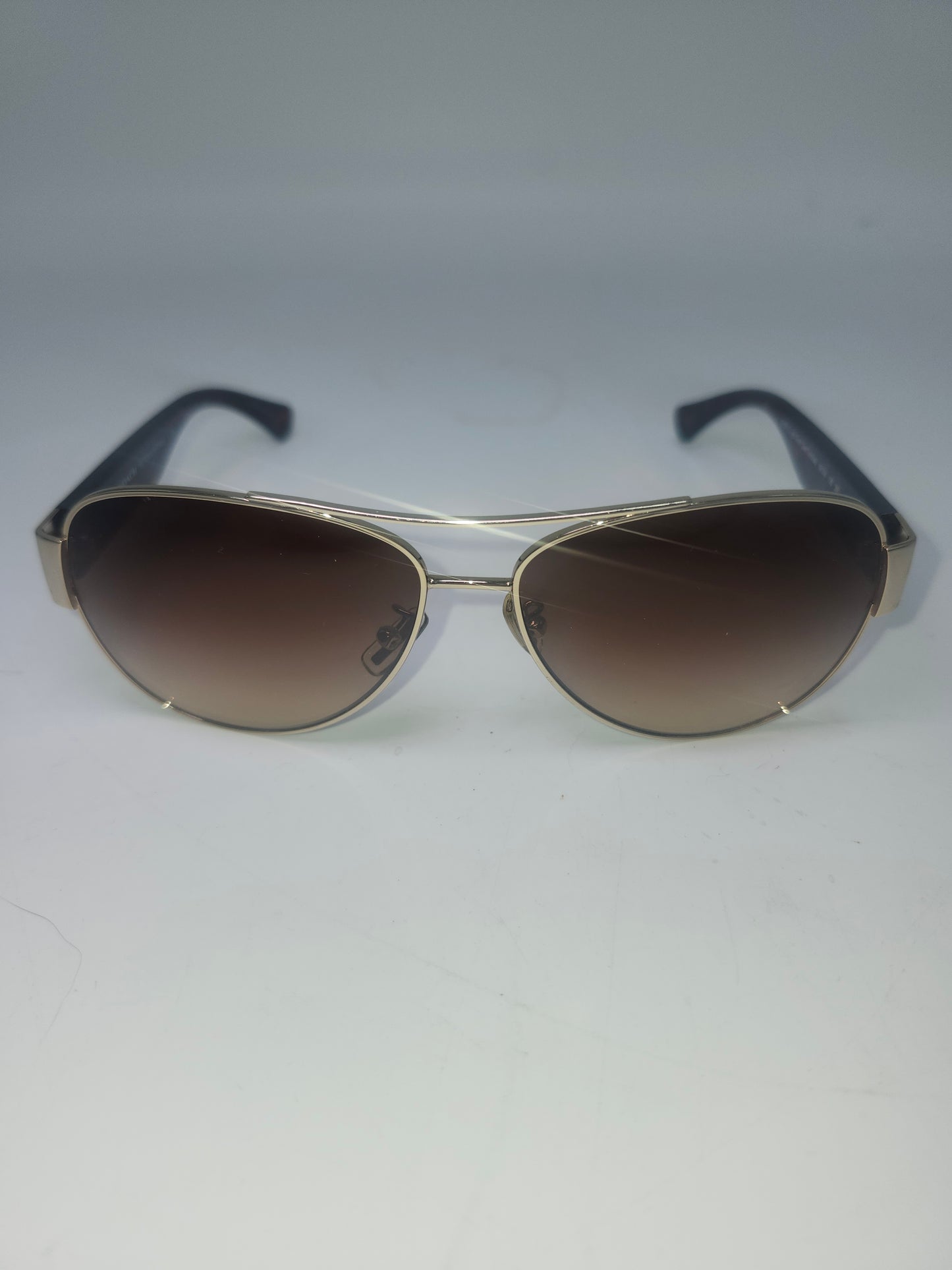 *Coach* "Olivia" Aviator Sunglasses in Dark Tortoise / Light Gold