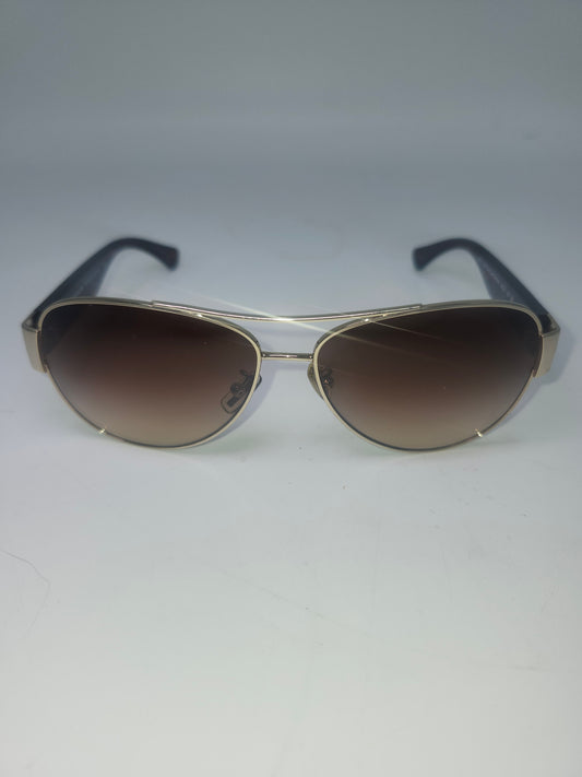 *Coach* "Olivia" Aviator Sunglasses in Dark Tortoise / Light Gold