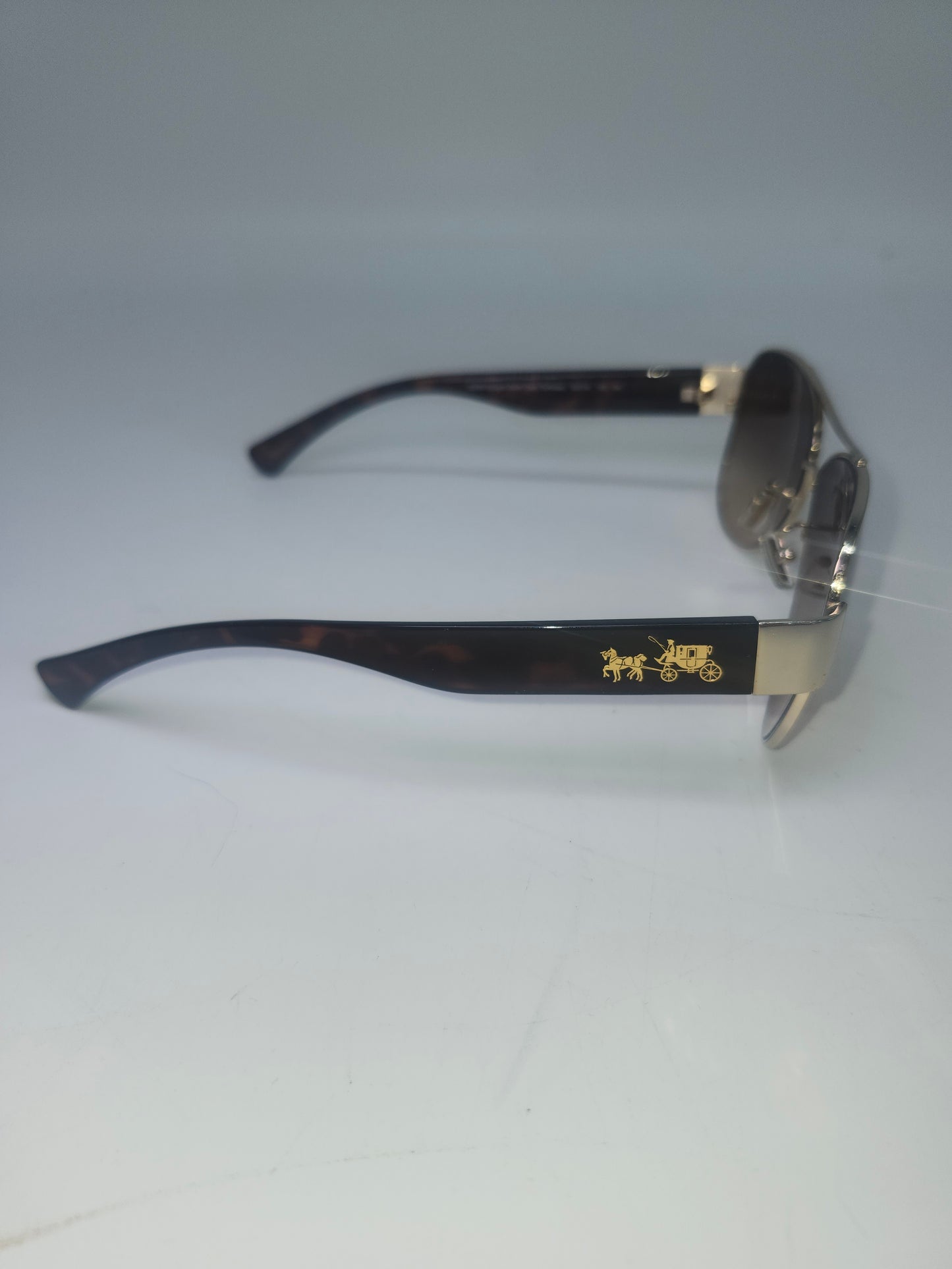 *Coach* "Olivia" Aviator Sunglasses in Dark Tortoise / Light Gold