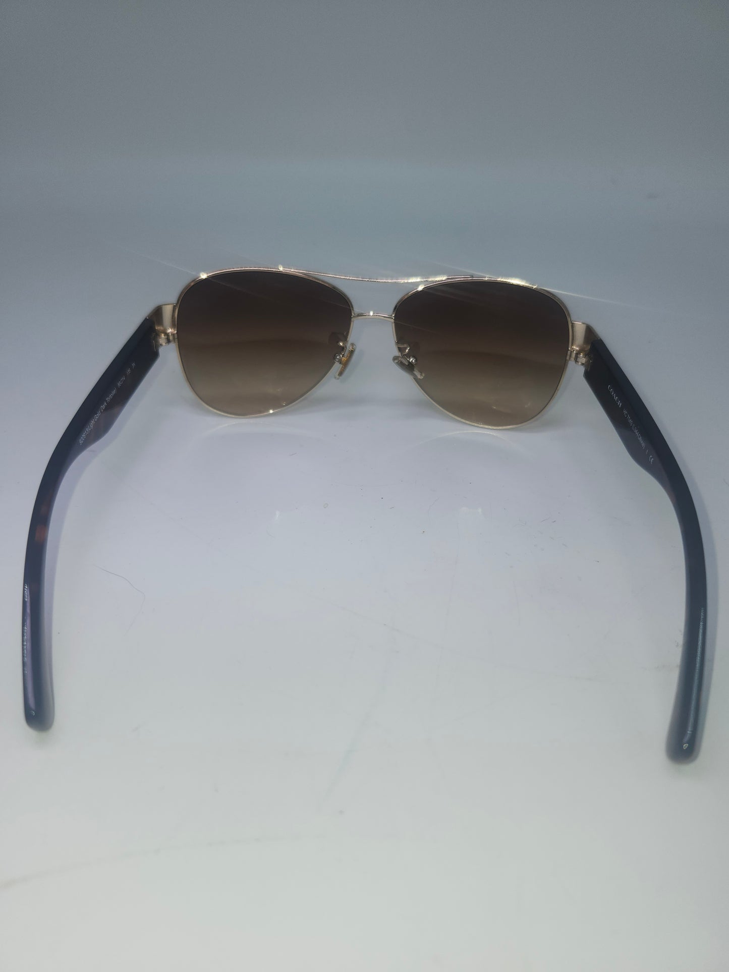 *Coach* "Olivia" Aviator Sunglasses in Dark Tortoise / Light Gold