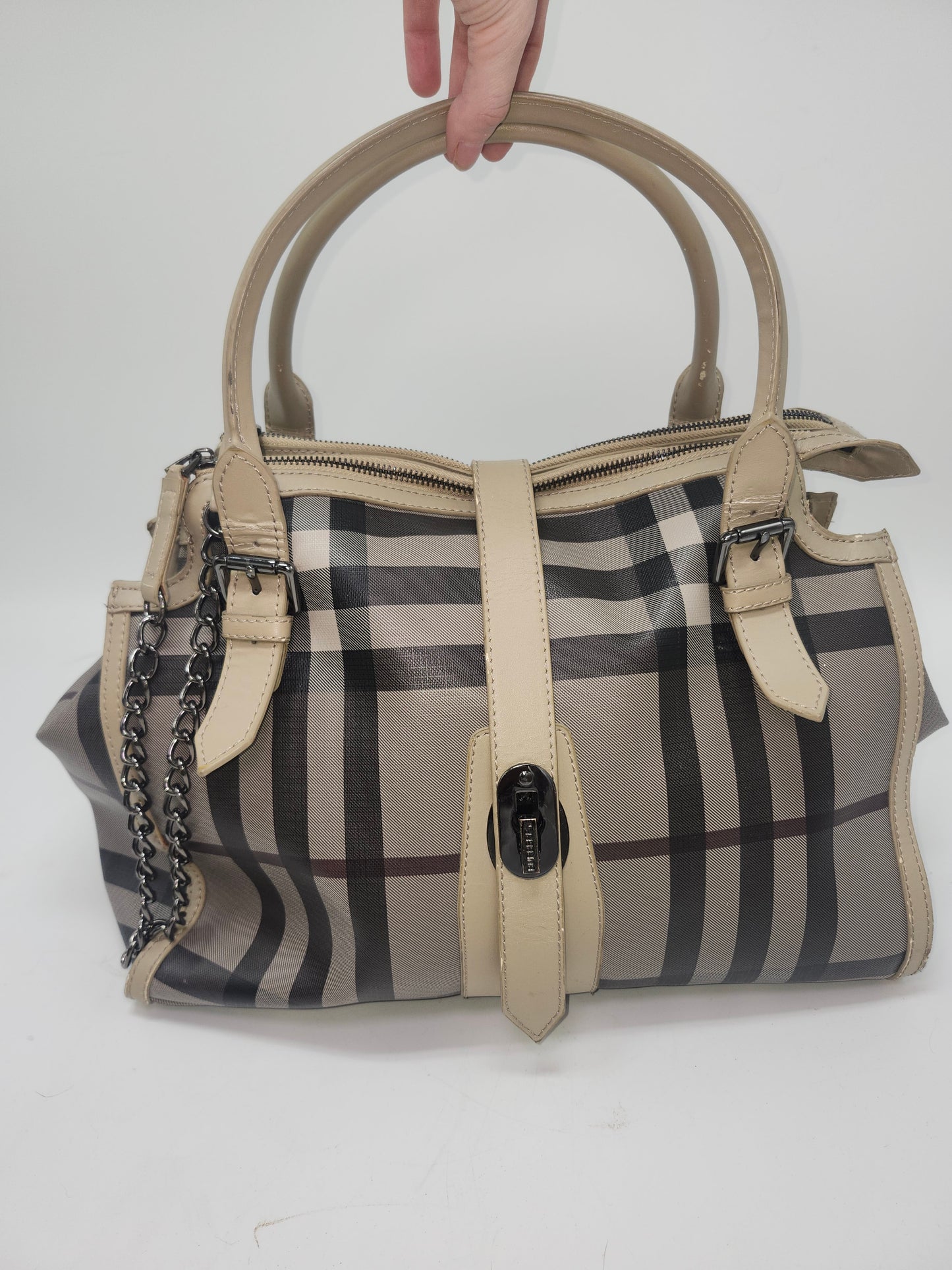 *Burberry* Smoked Check Bartow Bowler Bag