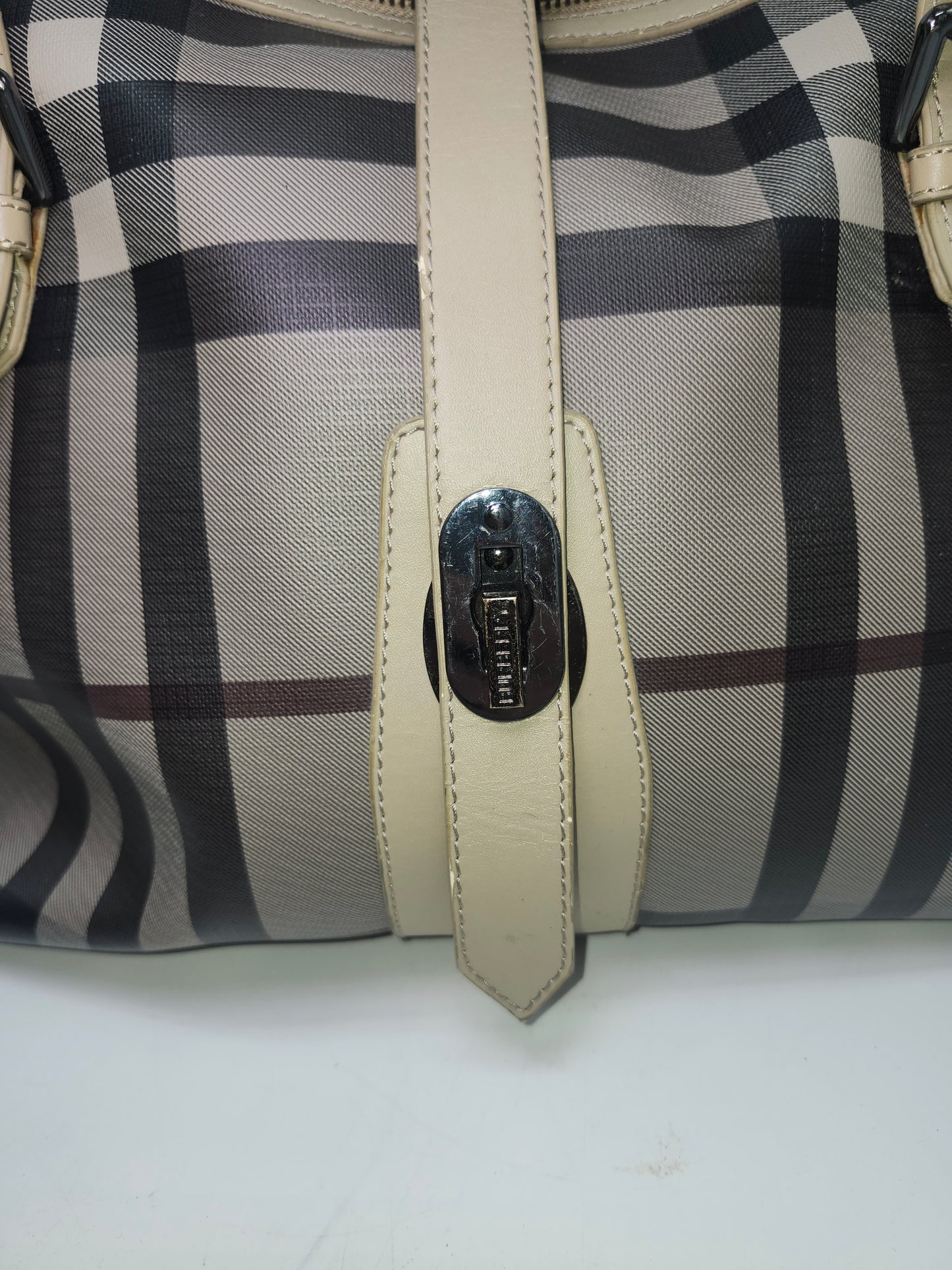 *Burberry* Smoked Check Bartow Bowler Bag