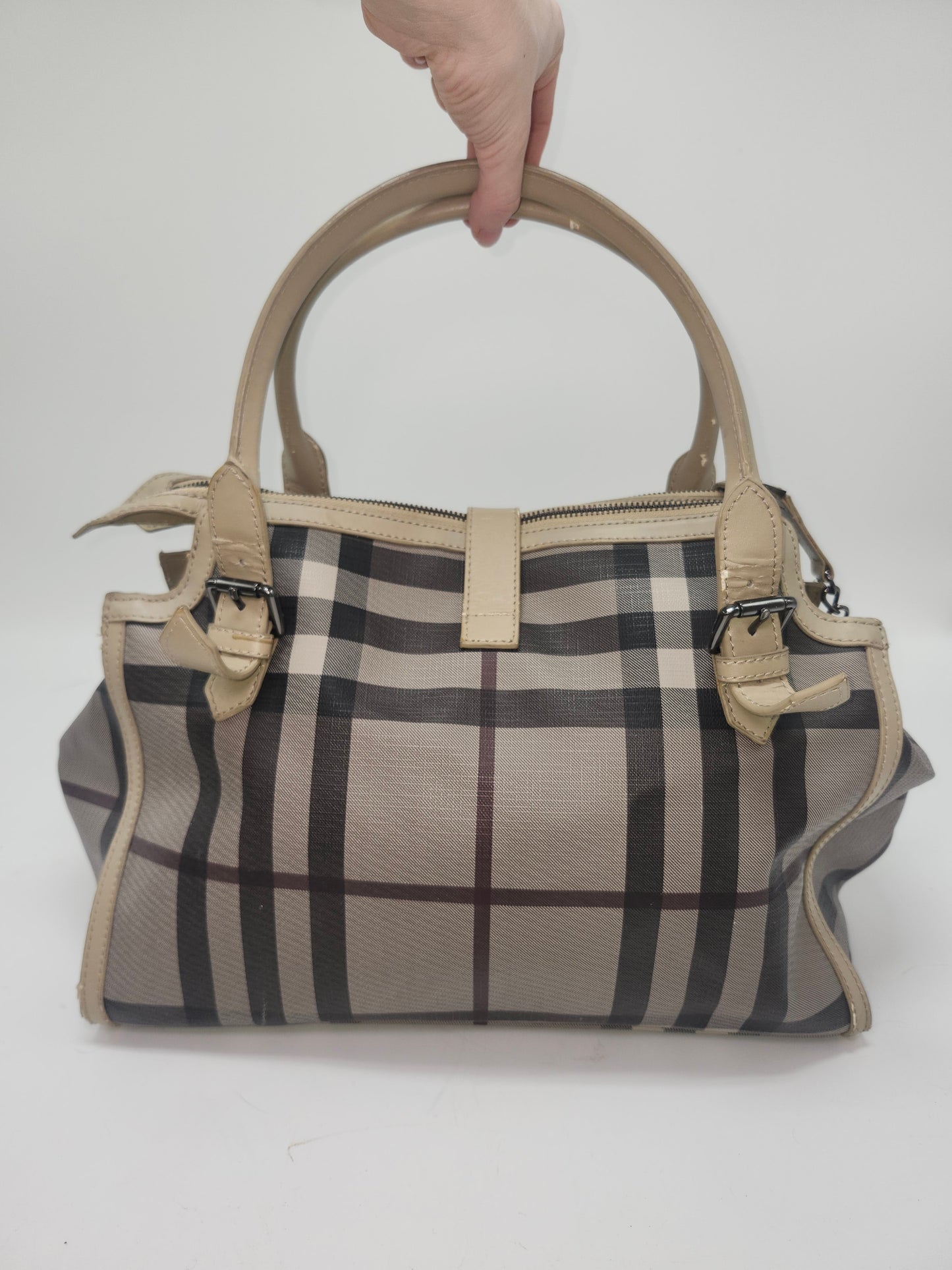 *Burberry* Smoked Check Bartow Bowler Bag