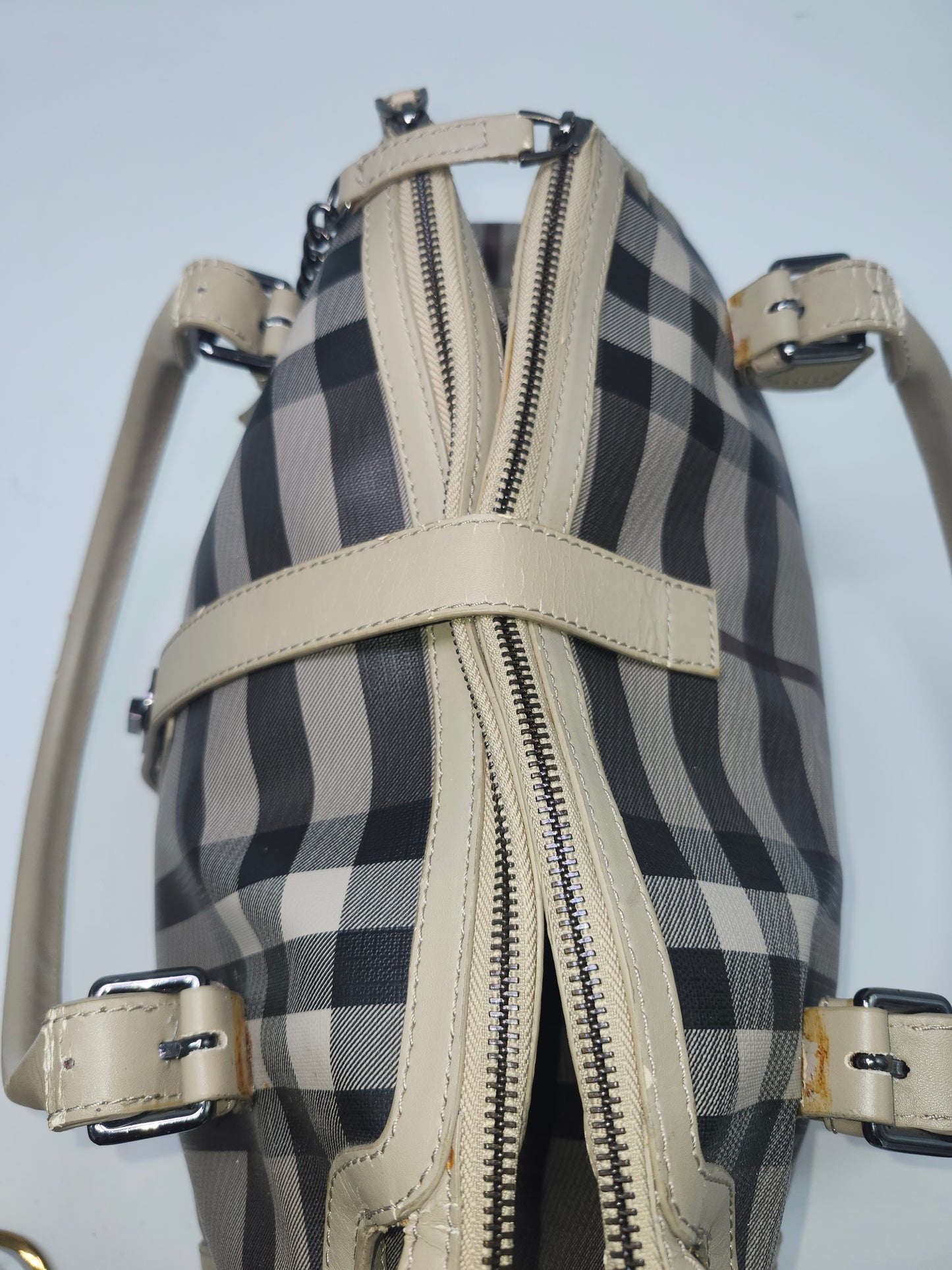 *Burberry* Smoked Check Bartow Bowler Bag