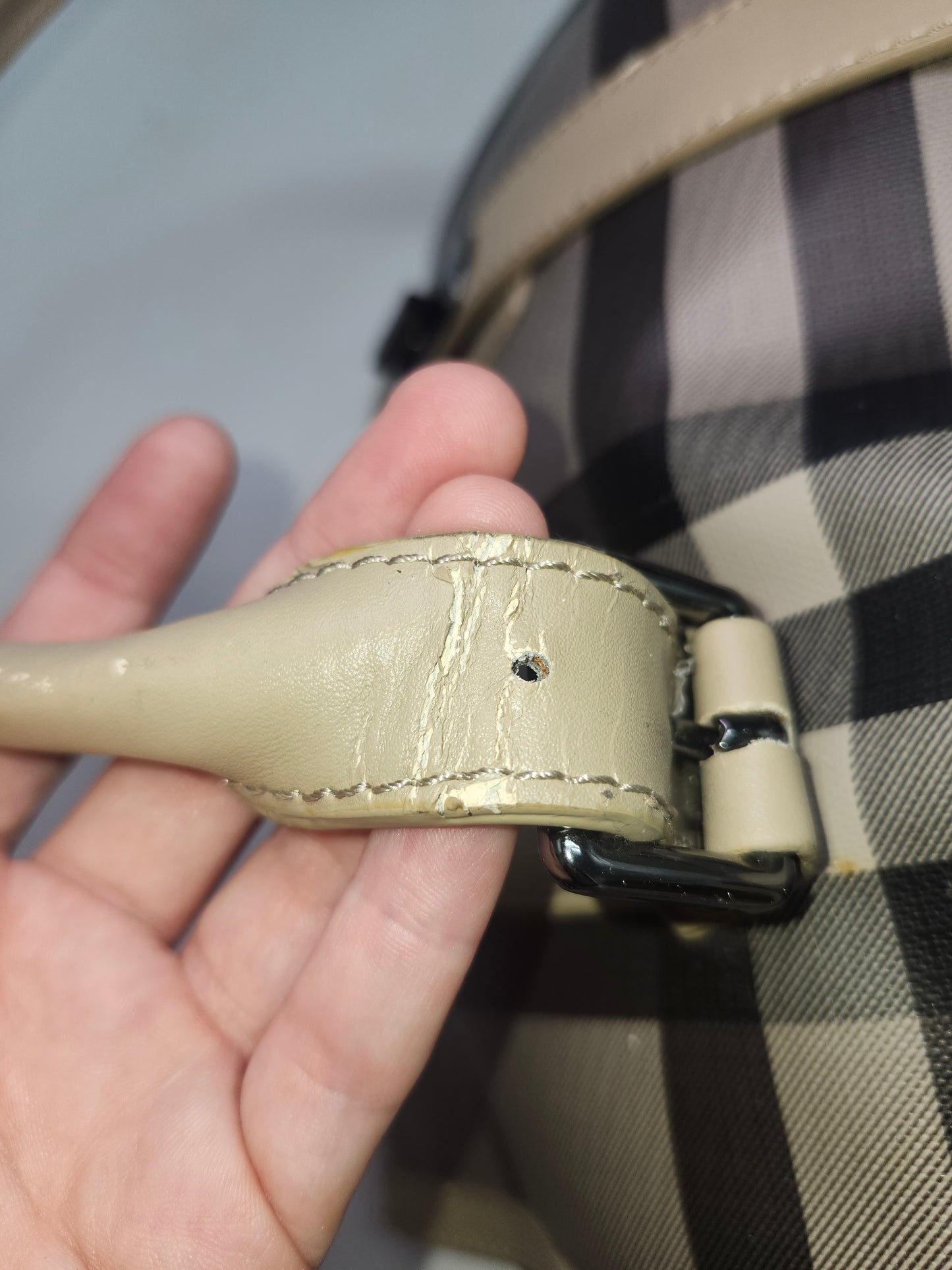 *Burberry* Smoked Check Bartow Bowler Bag