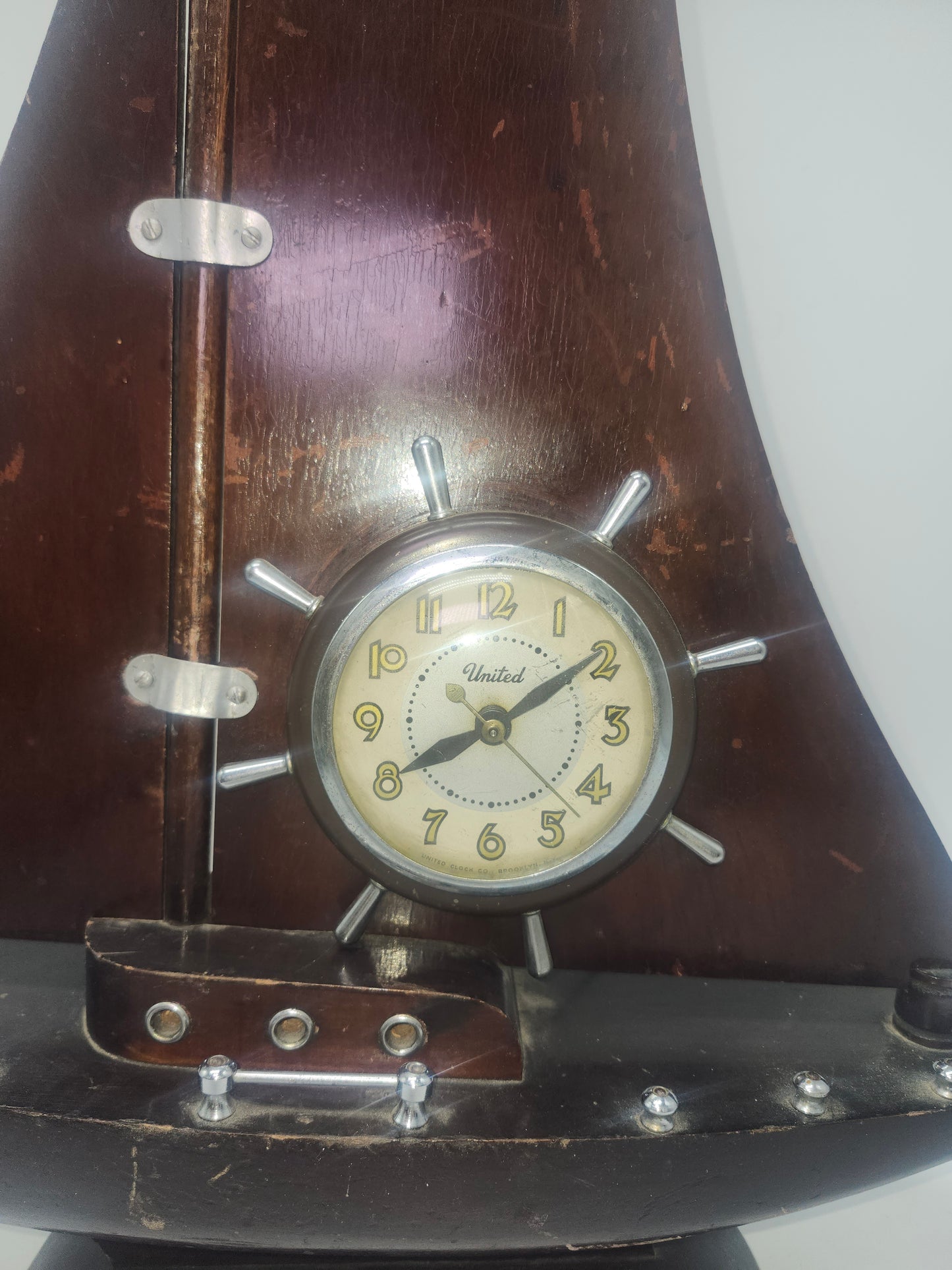 MCM Nautical Wooden Clock by United Company