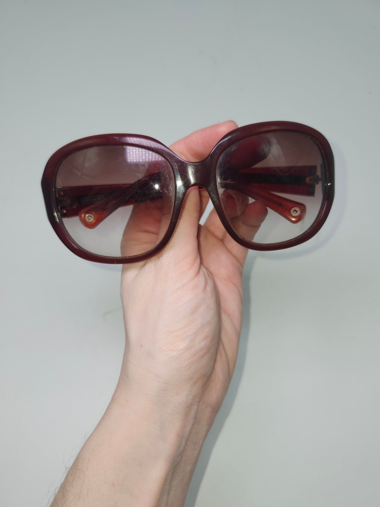 *Coach* Y2K "Heidi" Oversized Sunglasses in Burgundy