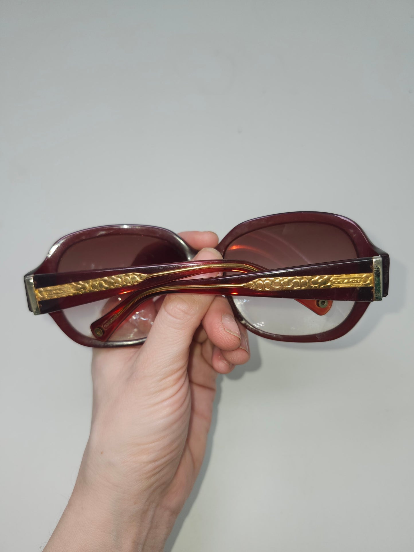 *Coach* Y2K "Heidi" Oversized Sunglasses in Burgundy