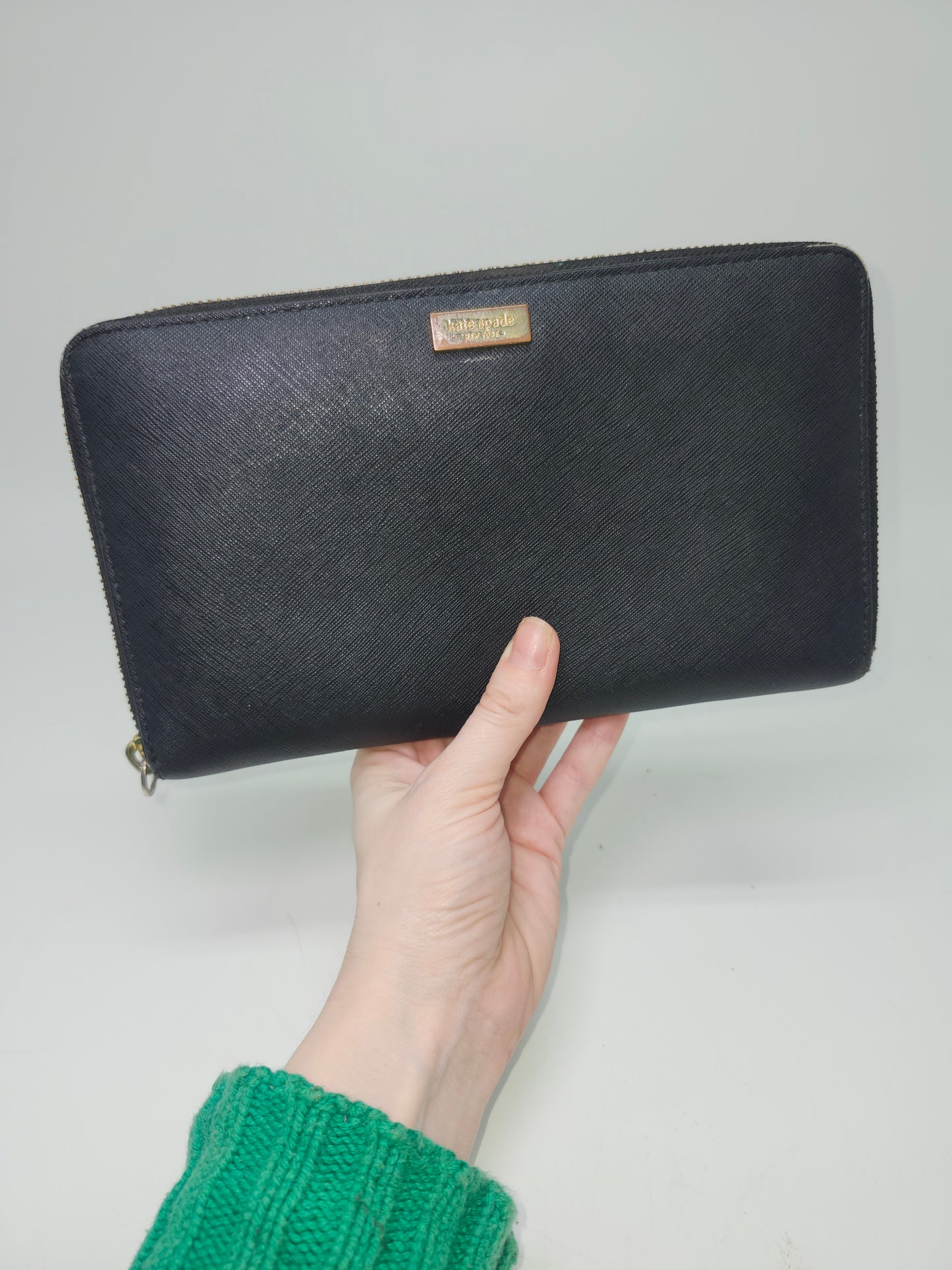 *Kate Spade* "Laurel Way" Leather Zip-Around Wallet in Black