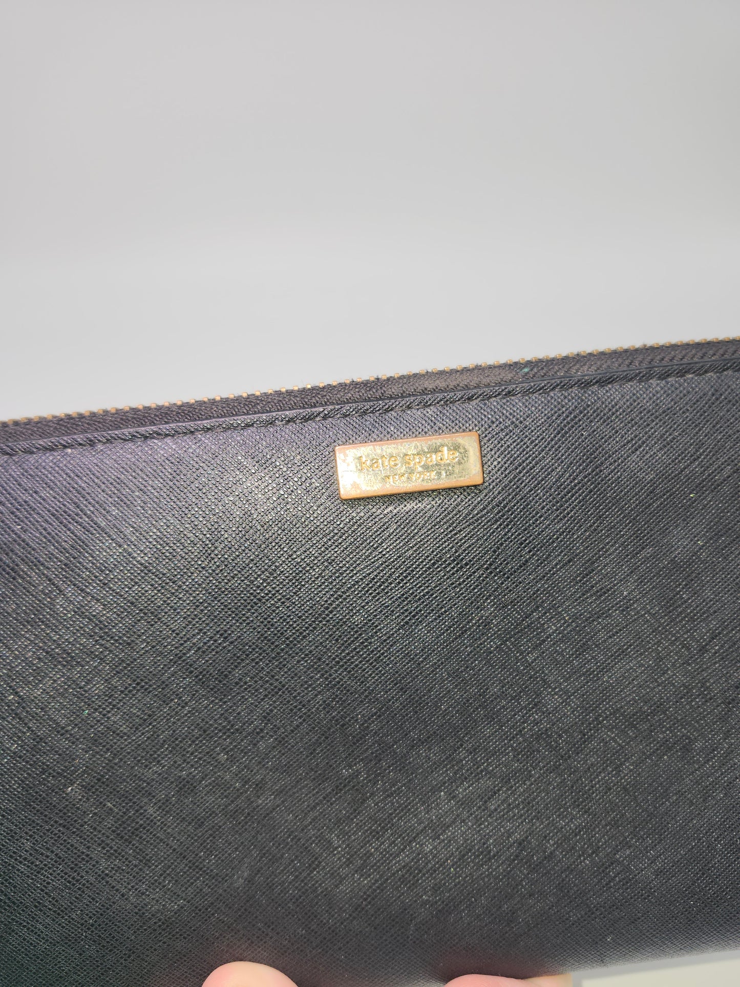 *Kate Spade* "Laurel Way" Leather Zip-Around Wallet in Black