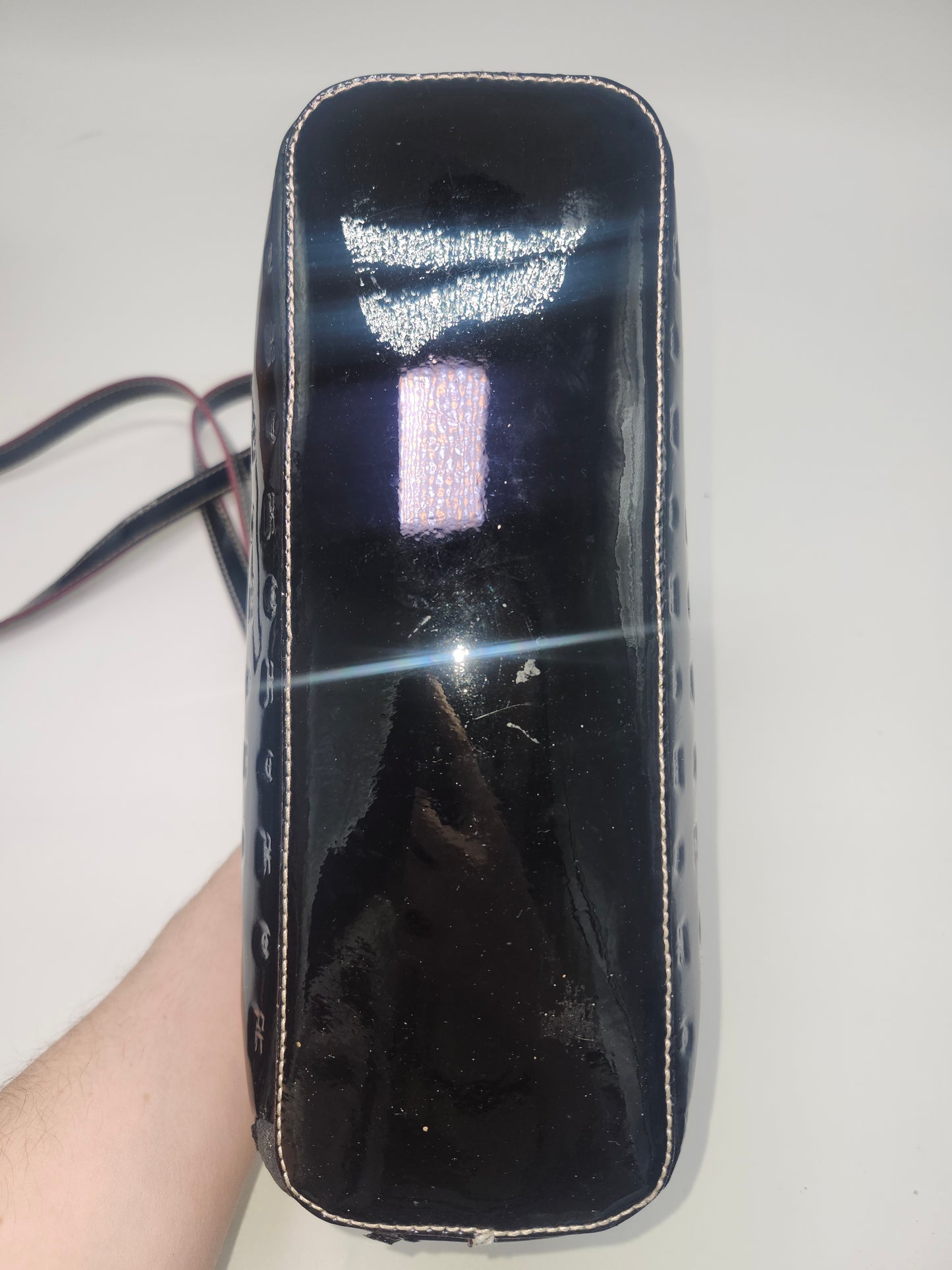 -Arcadia- Black Patent Leather Crossbody Bag