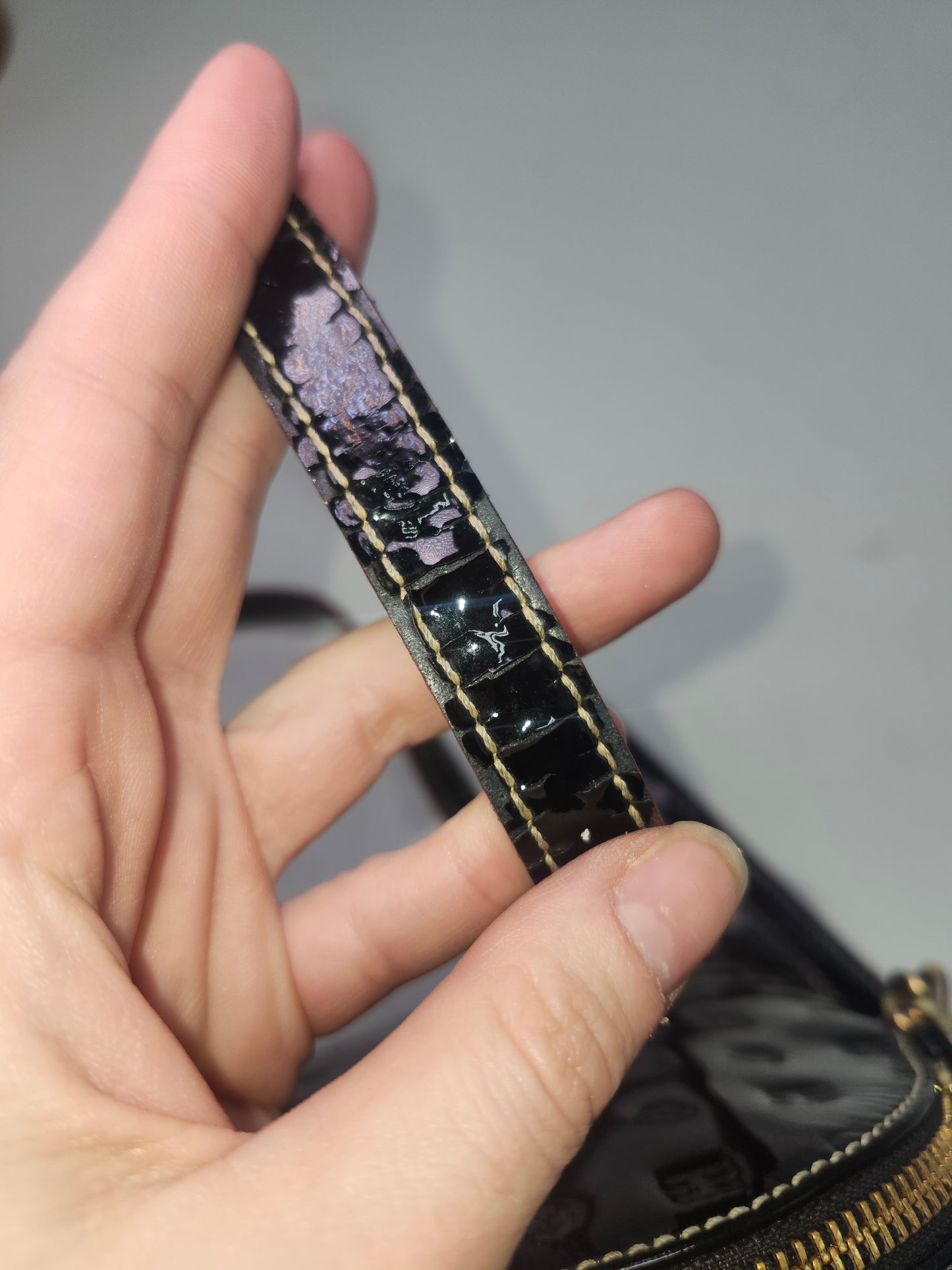 -Arcadia- Black Patent Leather Crossbody Bag