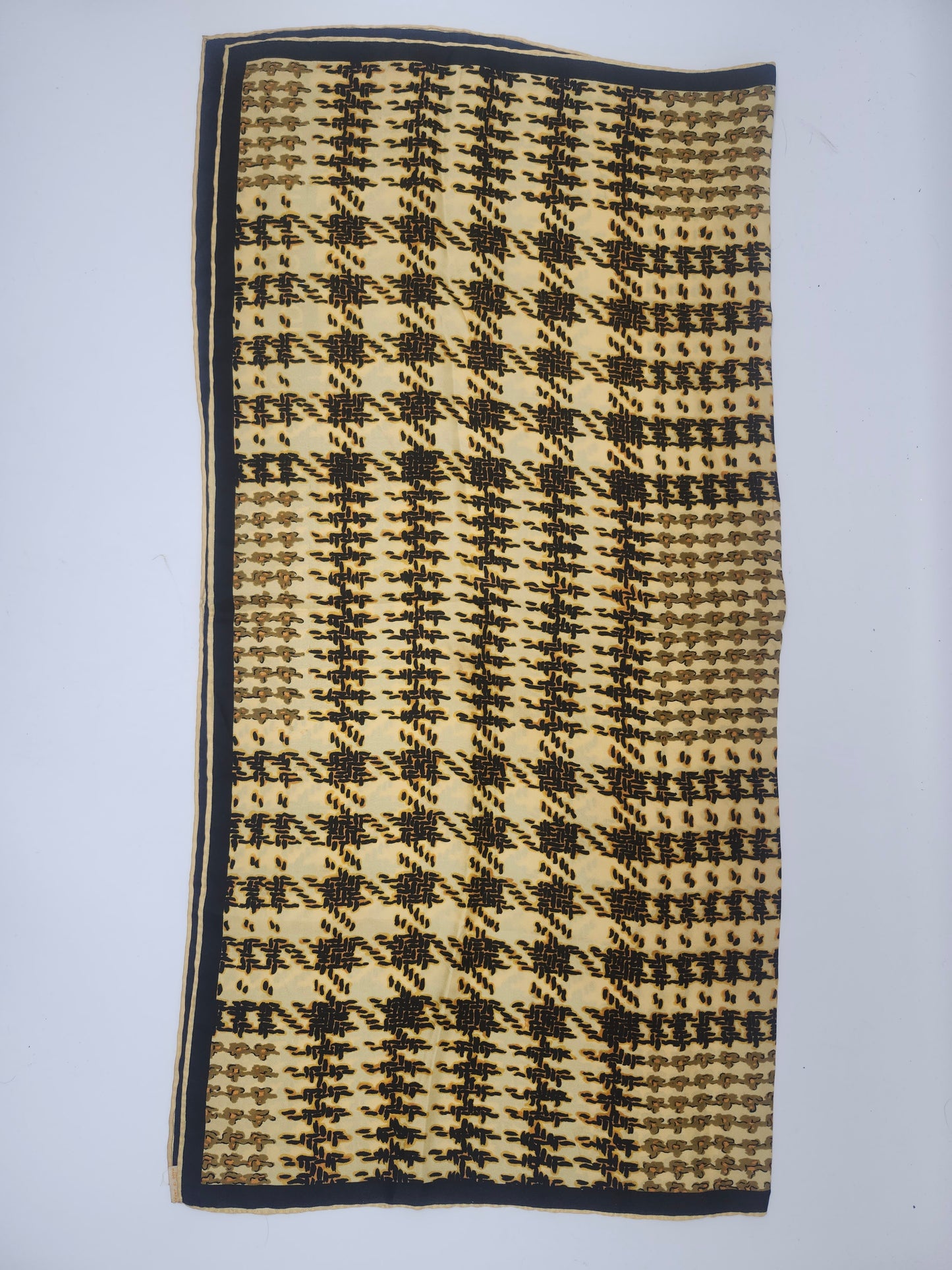 ~Rudi Gernreich~ XL Houndstooth Print Silk Scarf