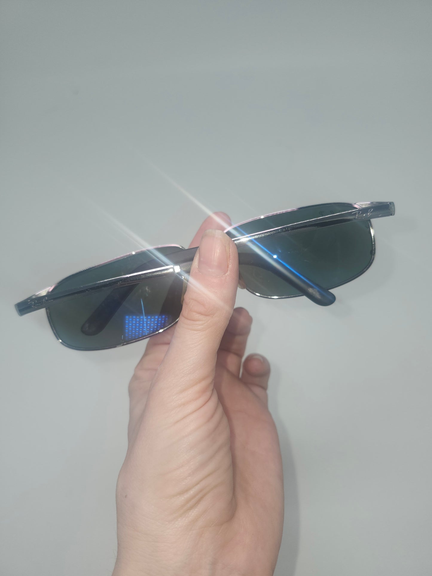 Ray Bans RB 3247 Polarized Oval Sunglasses in Gunmetal finish