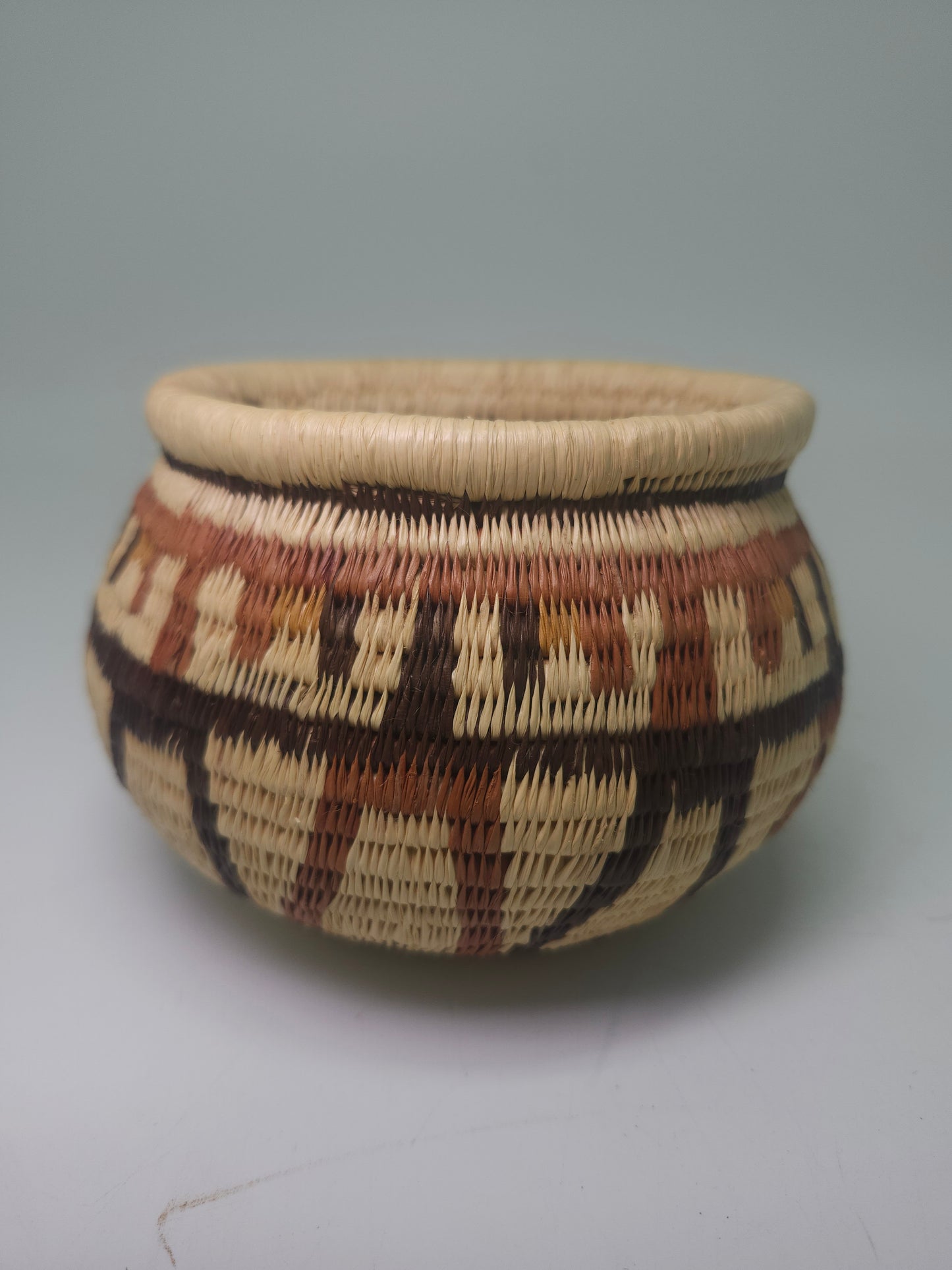 Native American Style Woven Tribal Print Basket