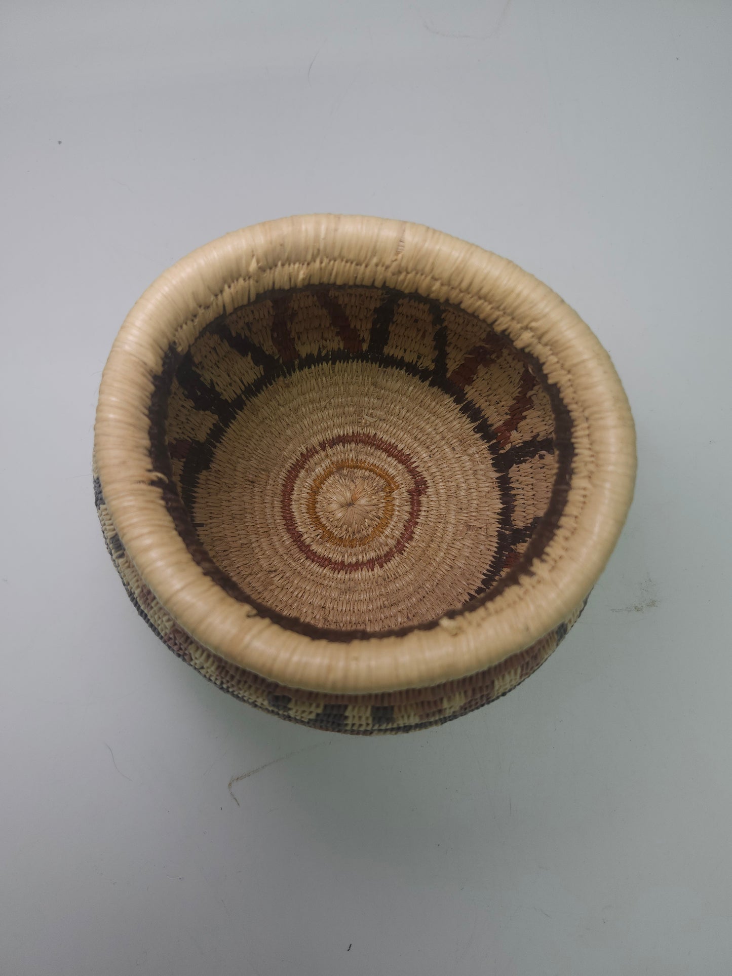 Native American Style Woven Tribal Print Basket