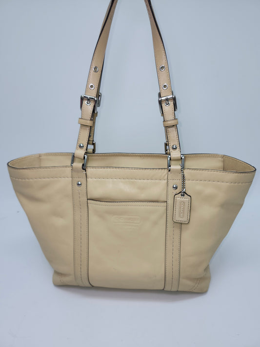 *Coach* "East West" Tan Leather Purse