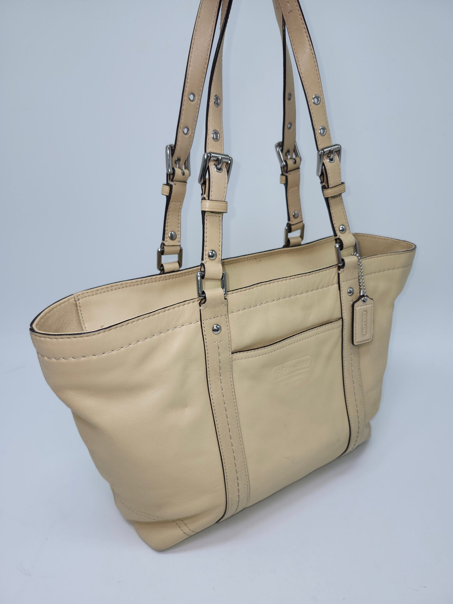 *Coach* "East West" Tan Leather Purse