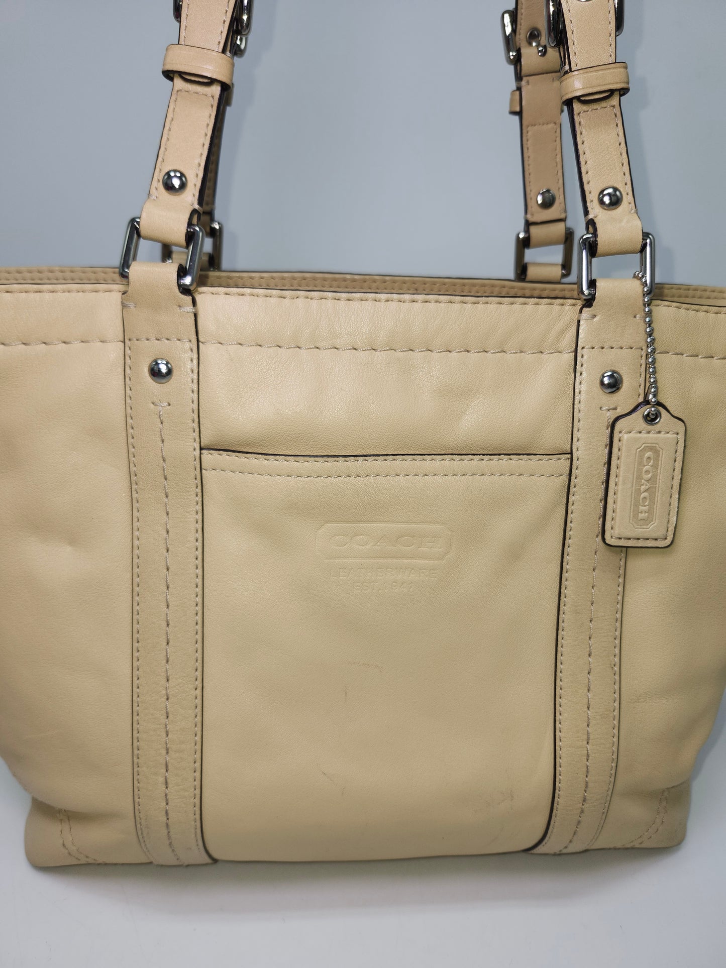 *Coach* "East West" Tan Leather Purse