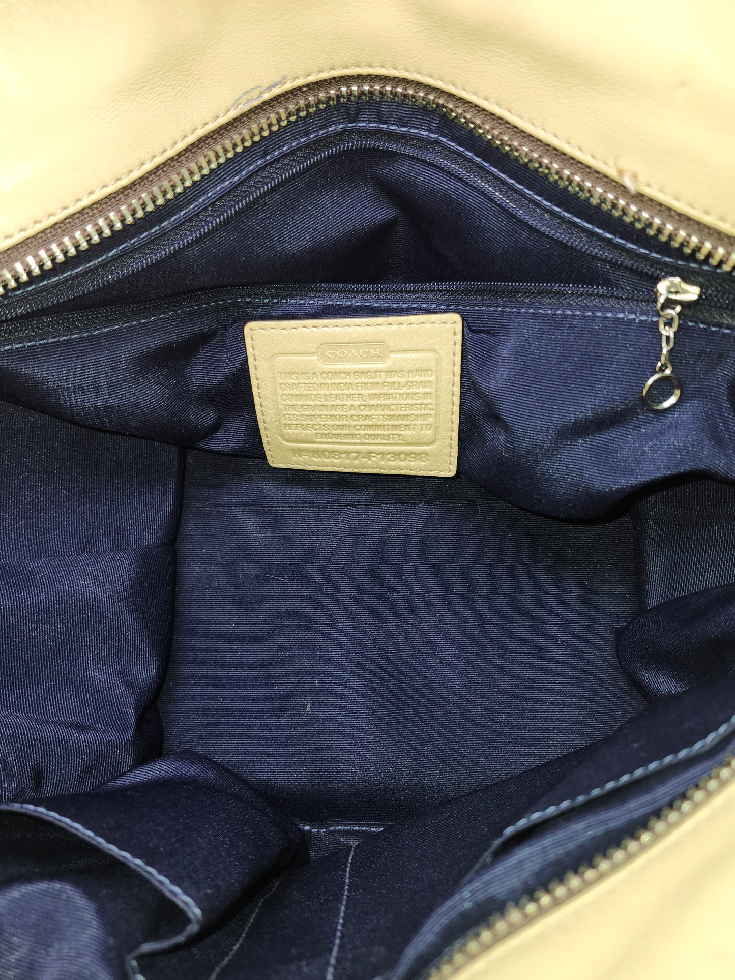 *Coach* "East West" Tan Leather Purse