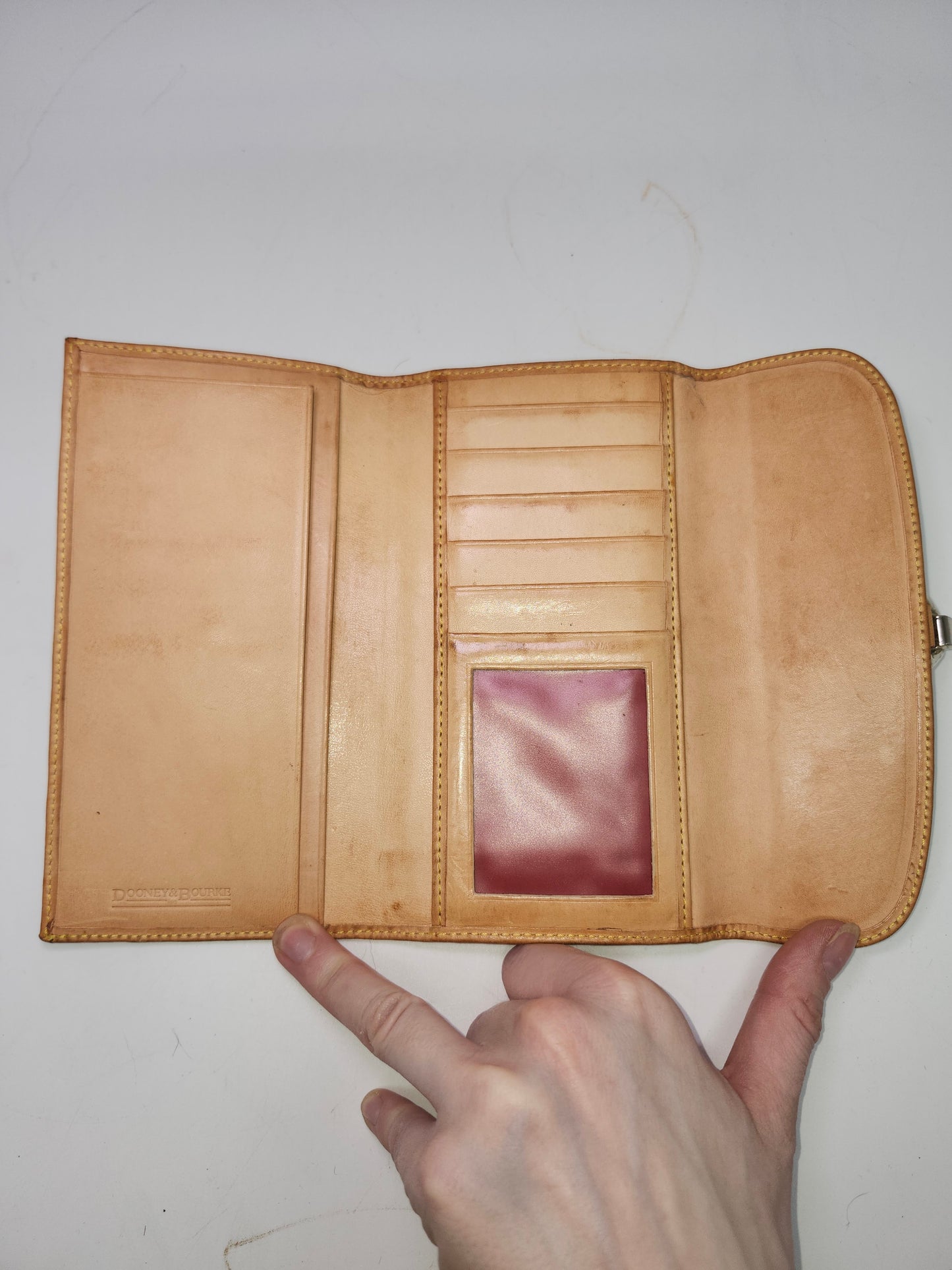 *Dooney & Bourke* Y2K Monogram Print Denim / Leather Wallet