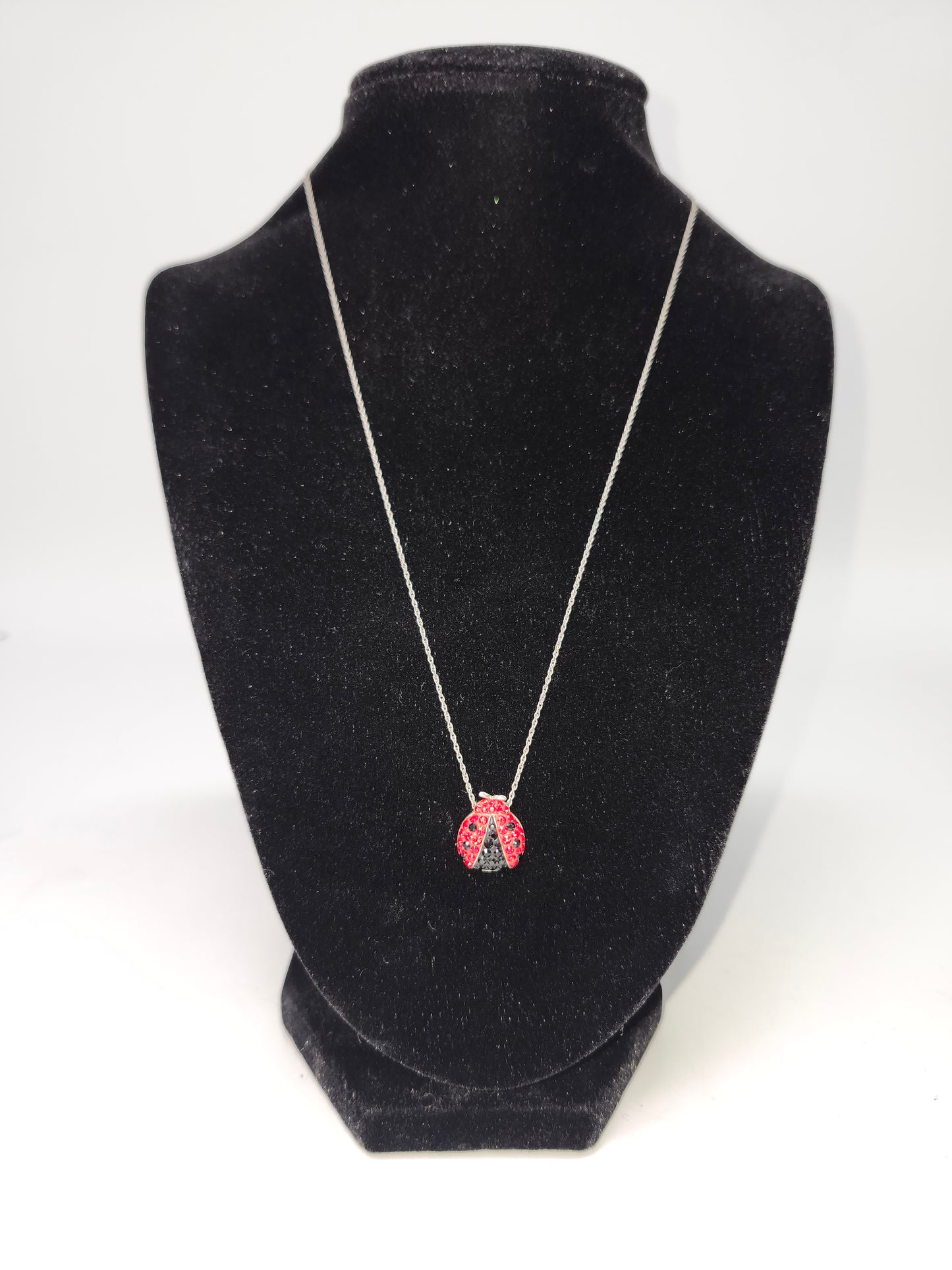 *925 Sterling* Ladybug Pendant with Twisted Chain Necklace