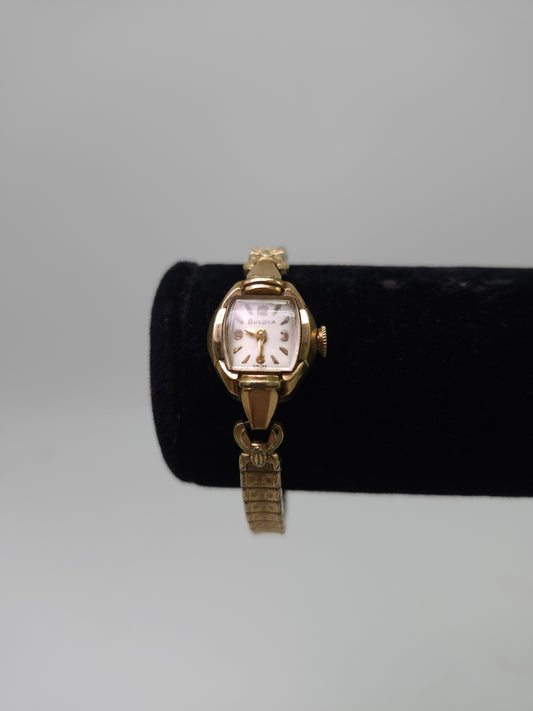 Bulova 10K RGP Bezel Vintage Ladies Watch