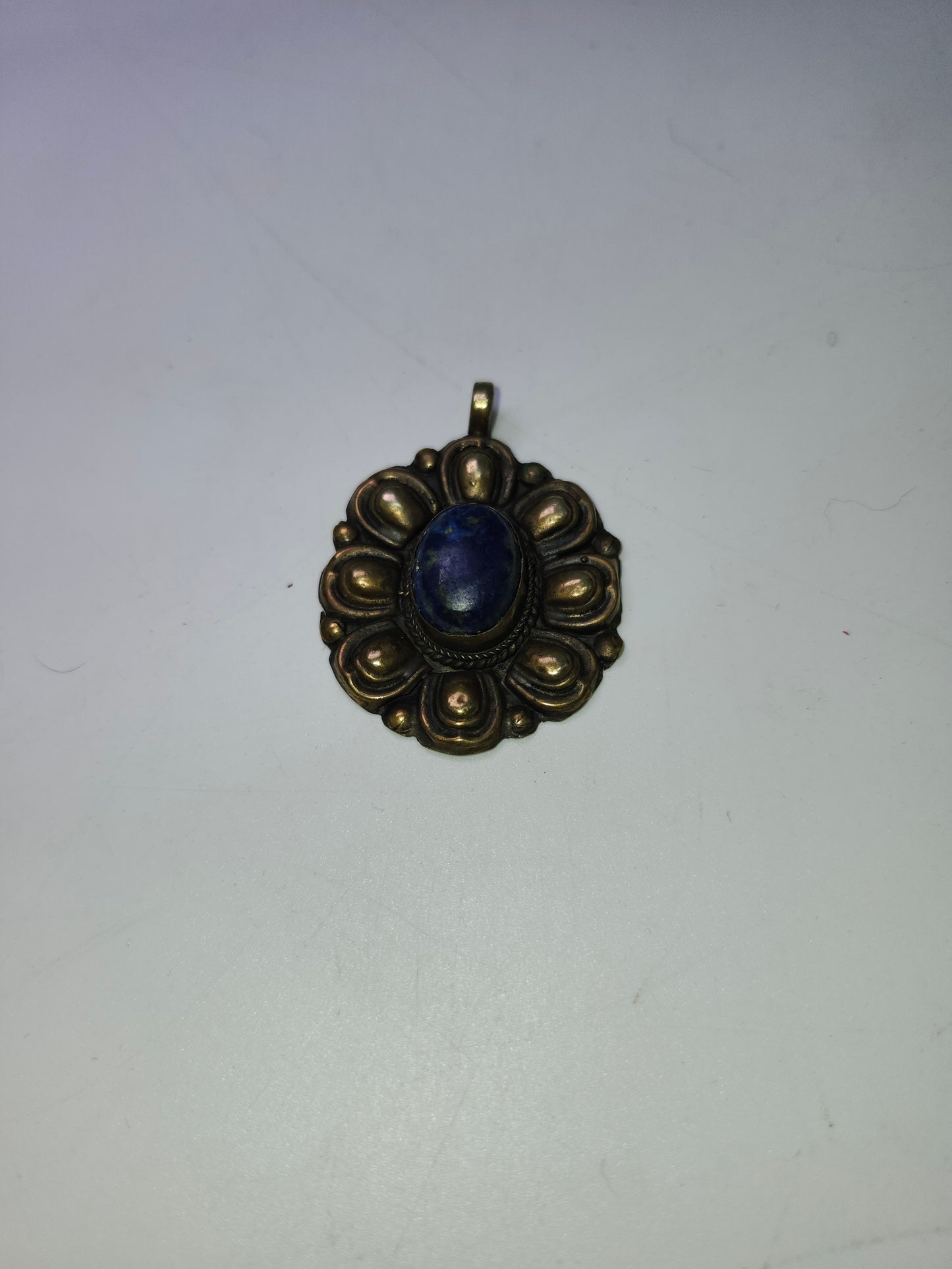 Brass & Lapis Lazuli Afghan Tribal Pendant