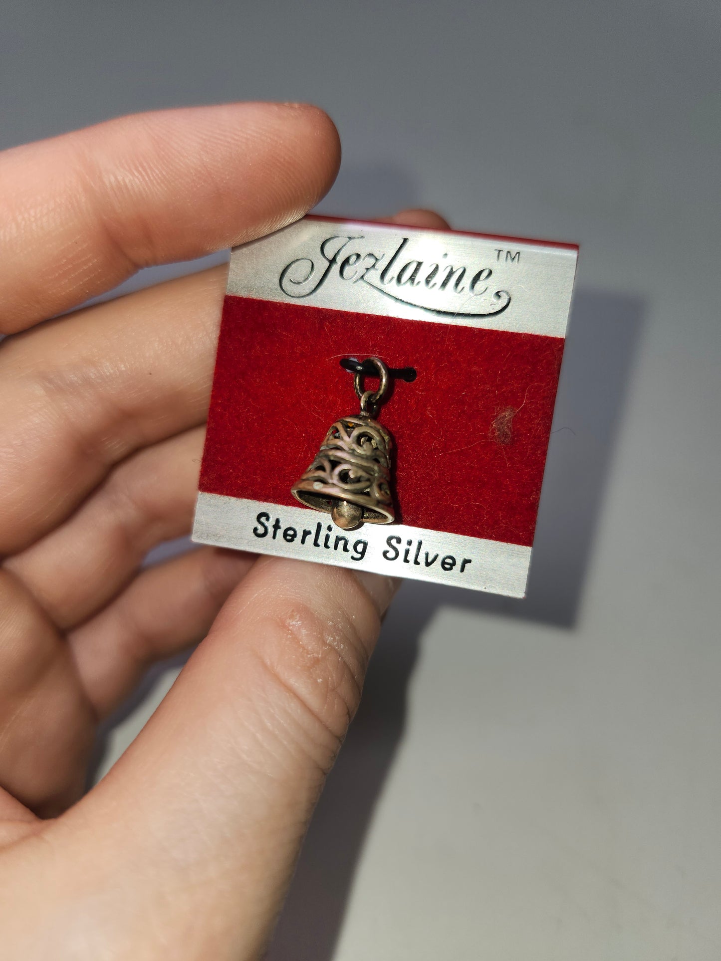 *925 Sterling* Filigree Ringing Bell Charm