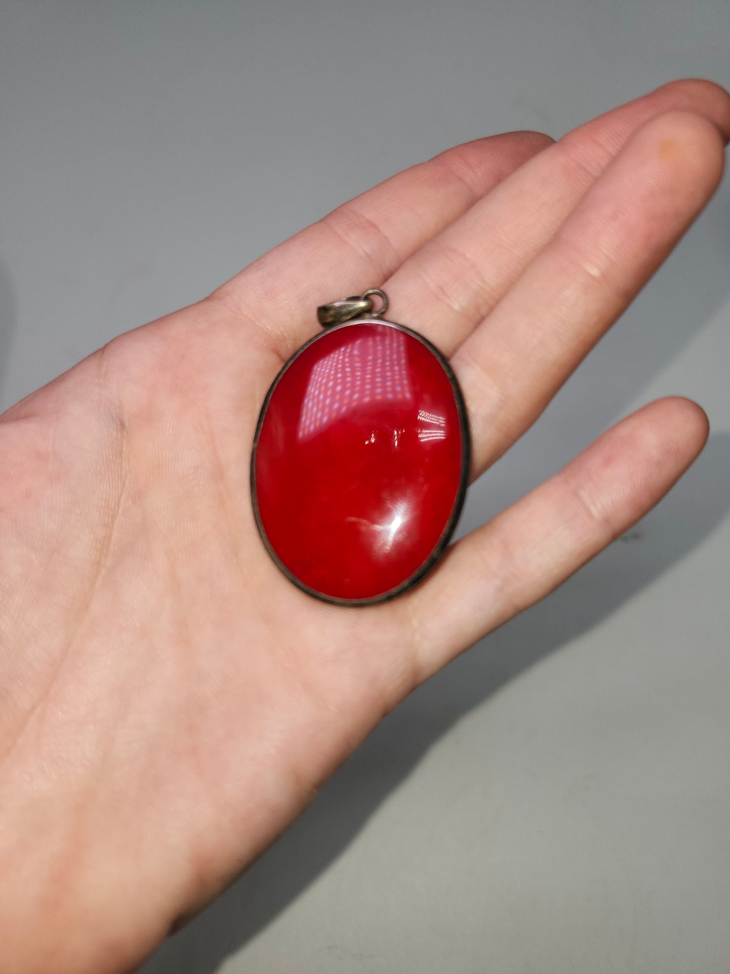 *925 Sterling* Abalone & Carnelian Pendant