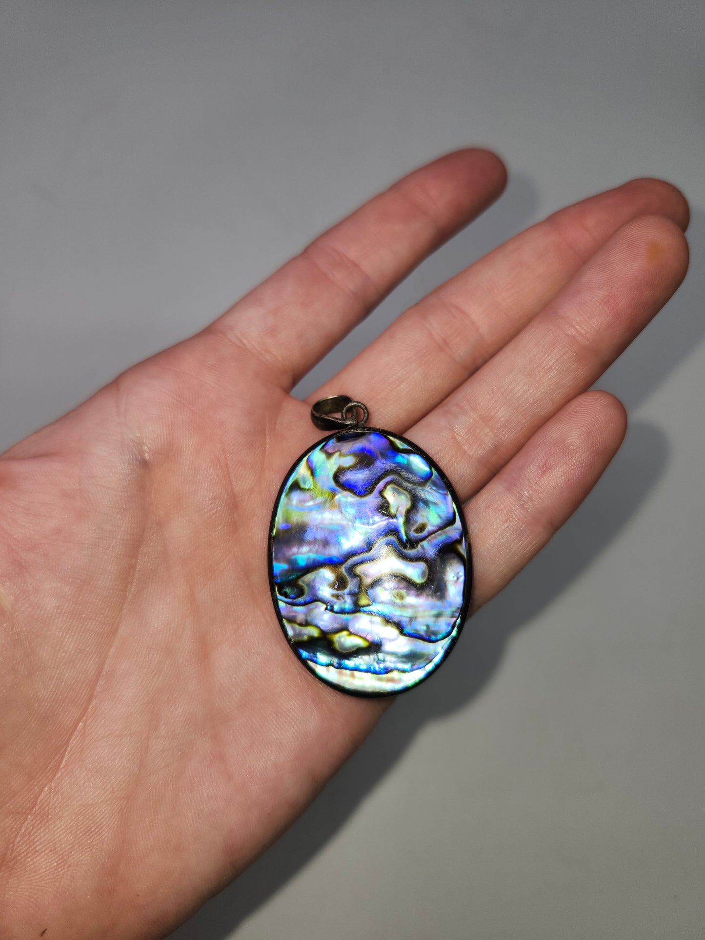 *925 Sterling* Abalone & Carnelian Pendant