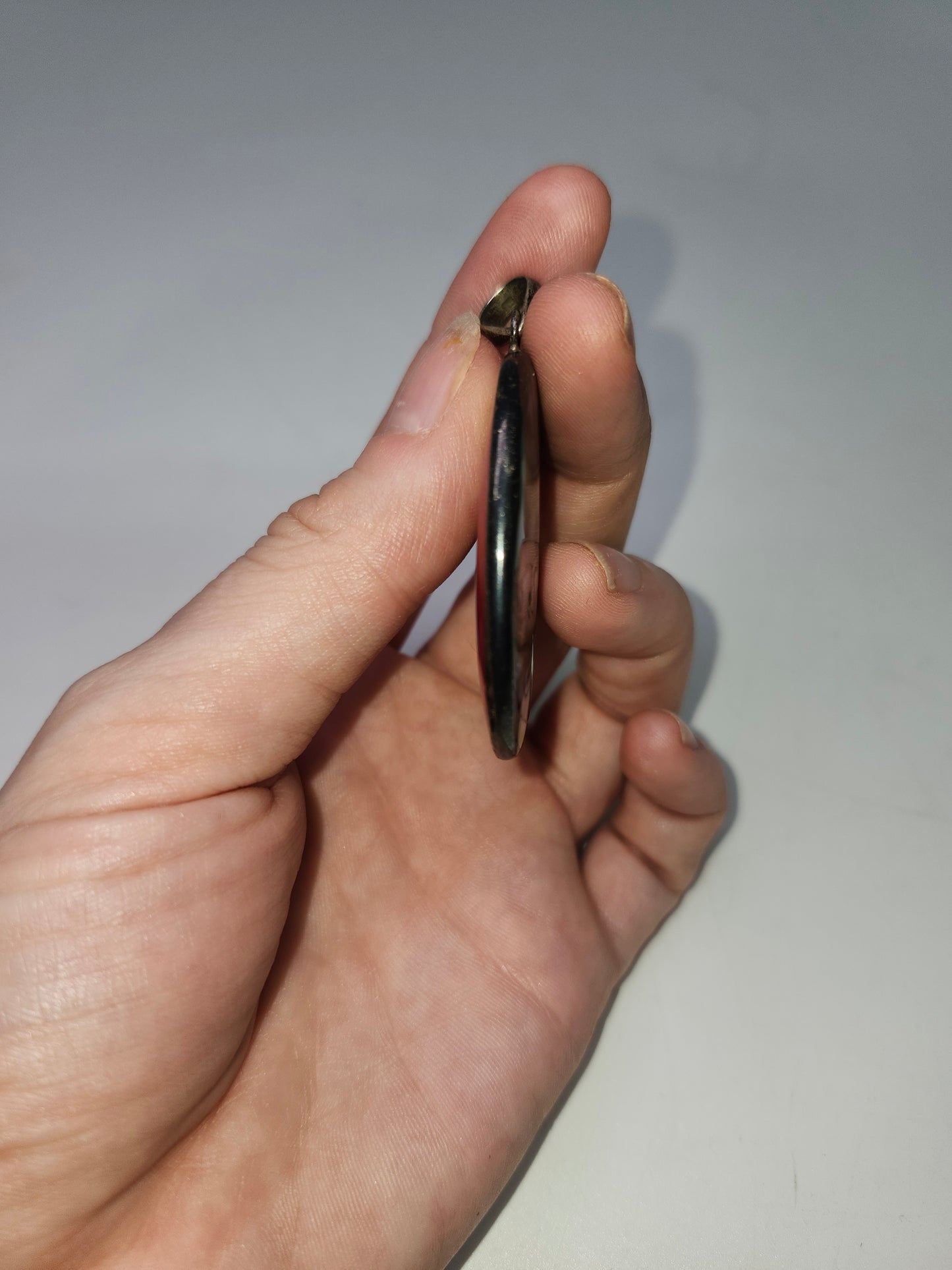 *925 Sterling* Abalone & Carnelian Pendant