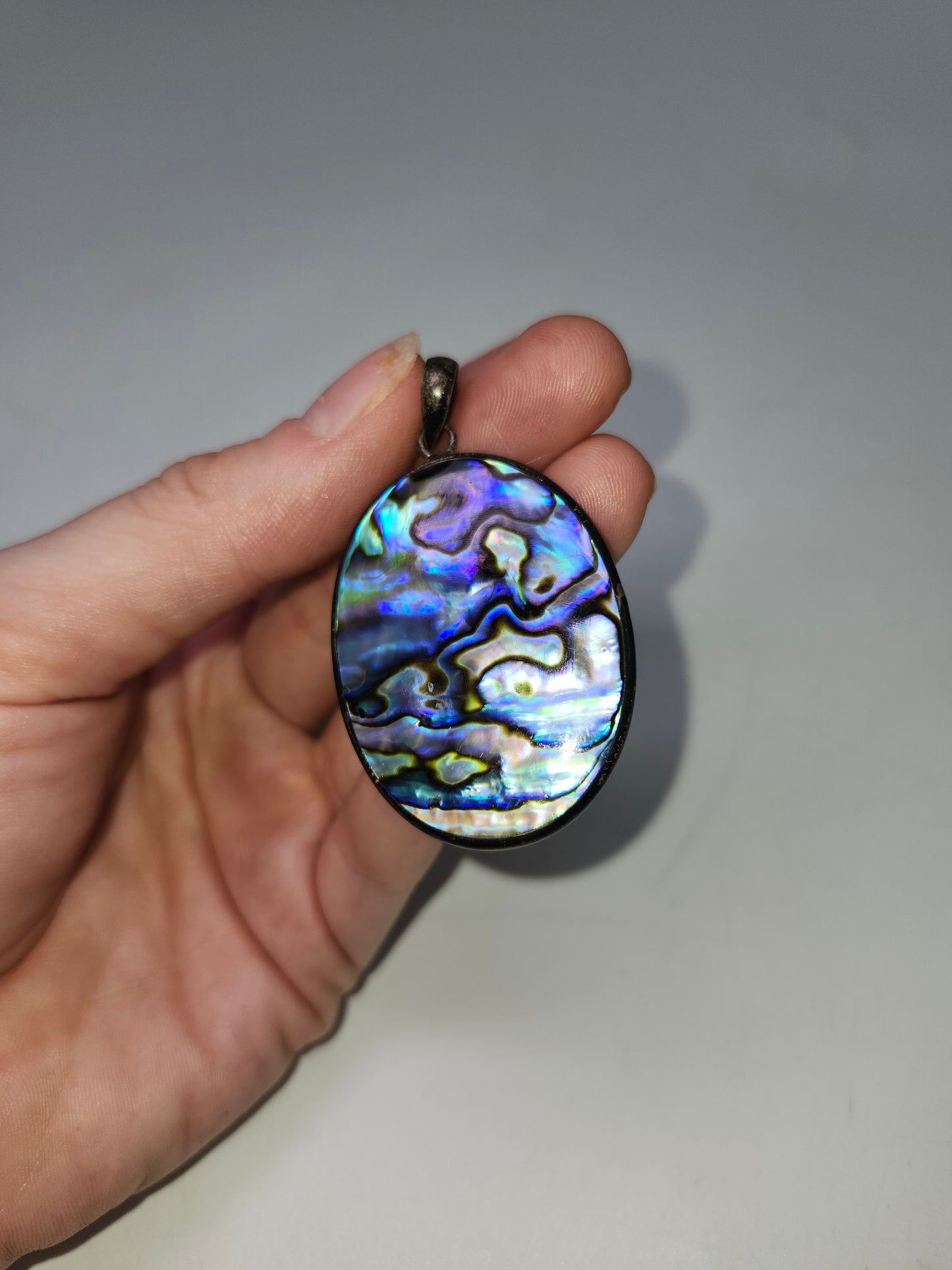 *925 Sterling* Abalone & Carnelian Pendant