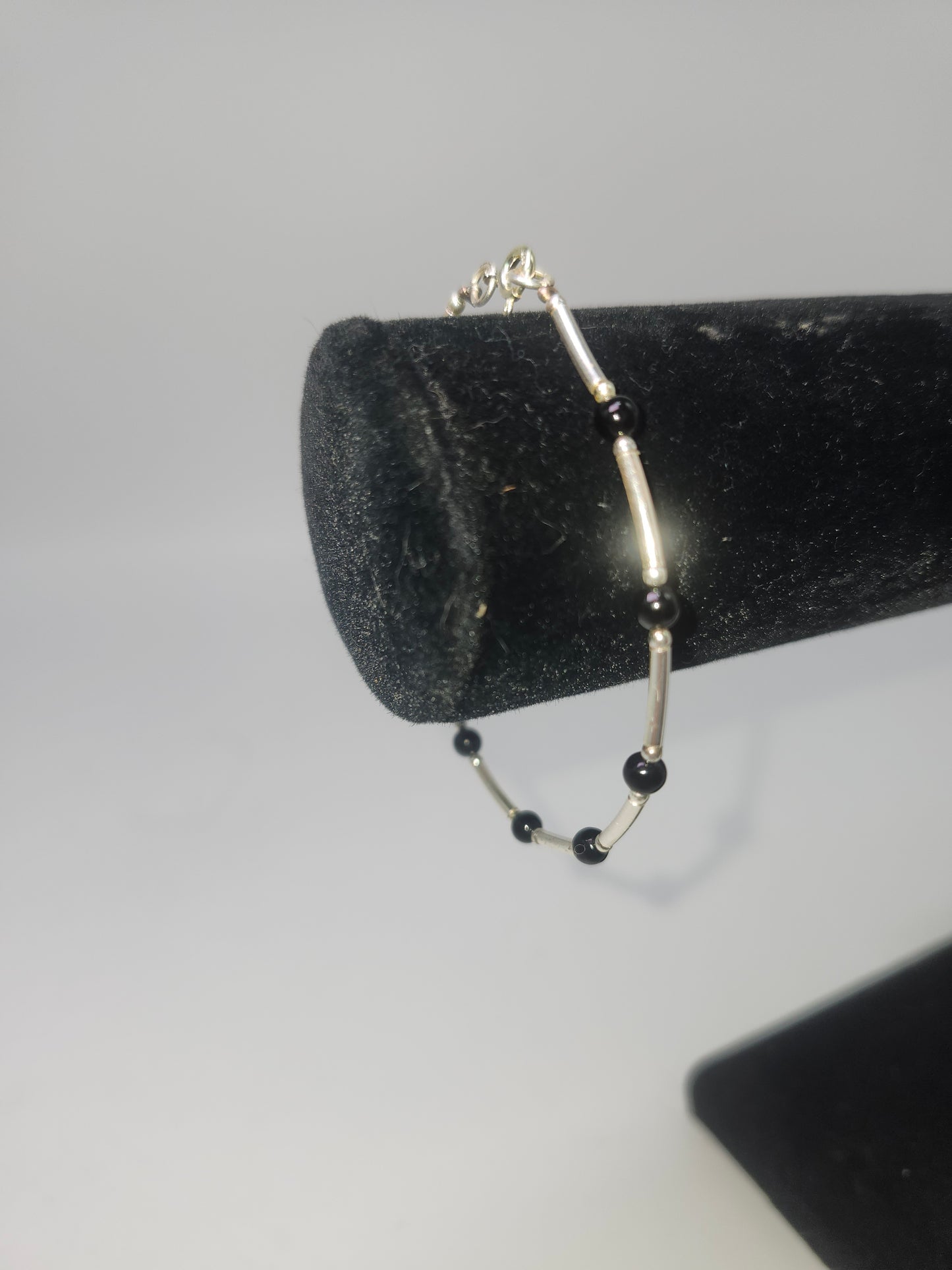 *925 Liquid Sterling* & Onyx Beaded Bracelet