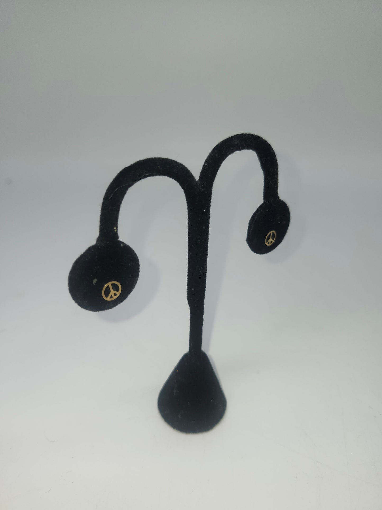 *14K Gold* Peace Sign Stud Earrings